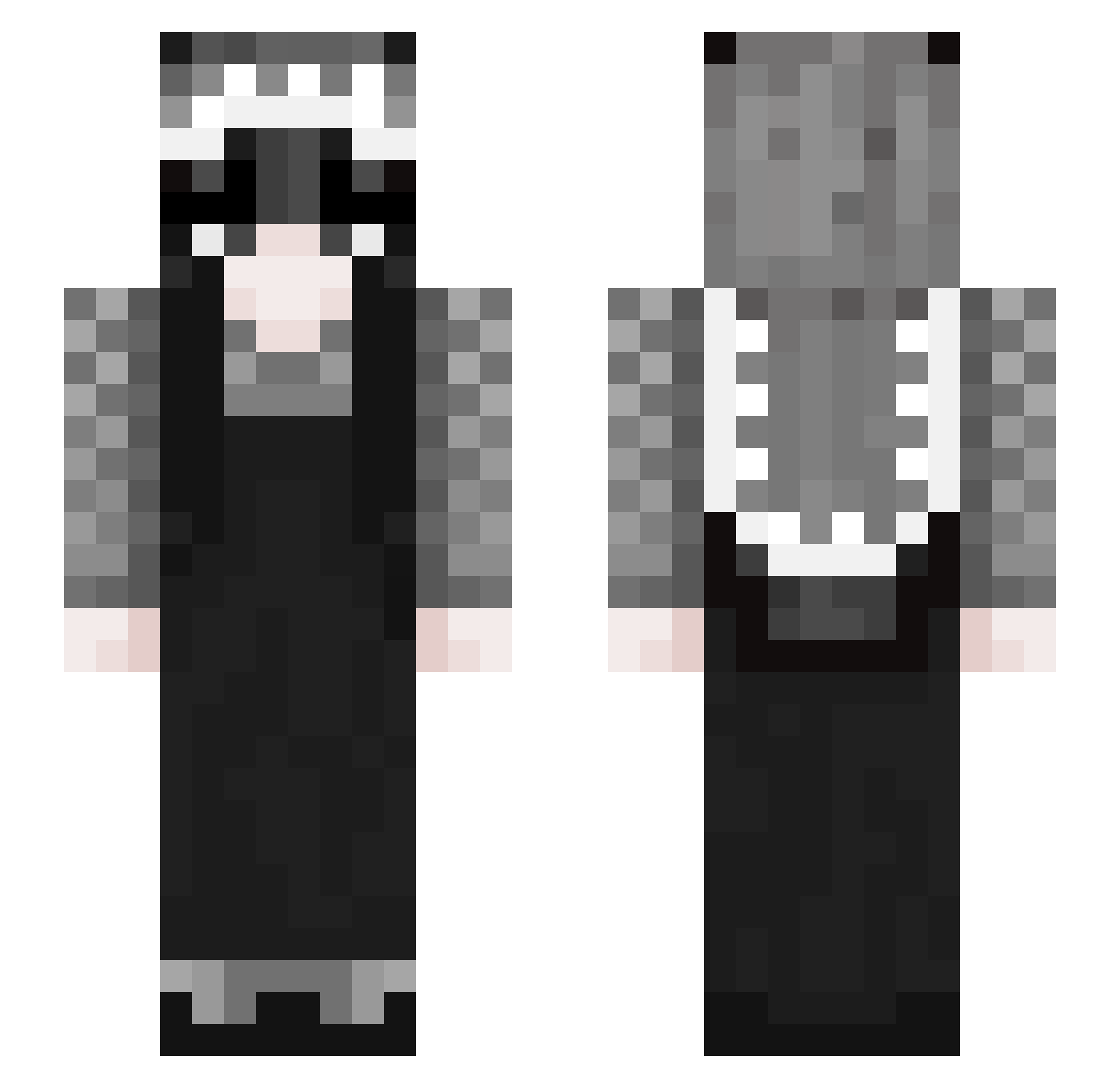 Luvu913 Minecraft skin, front and back view