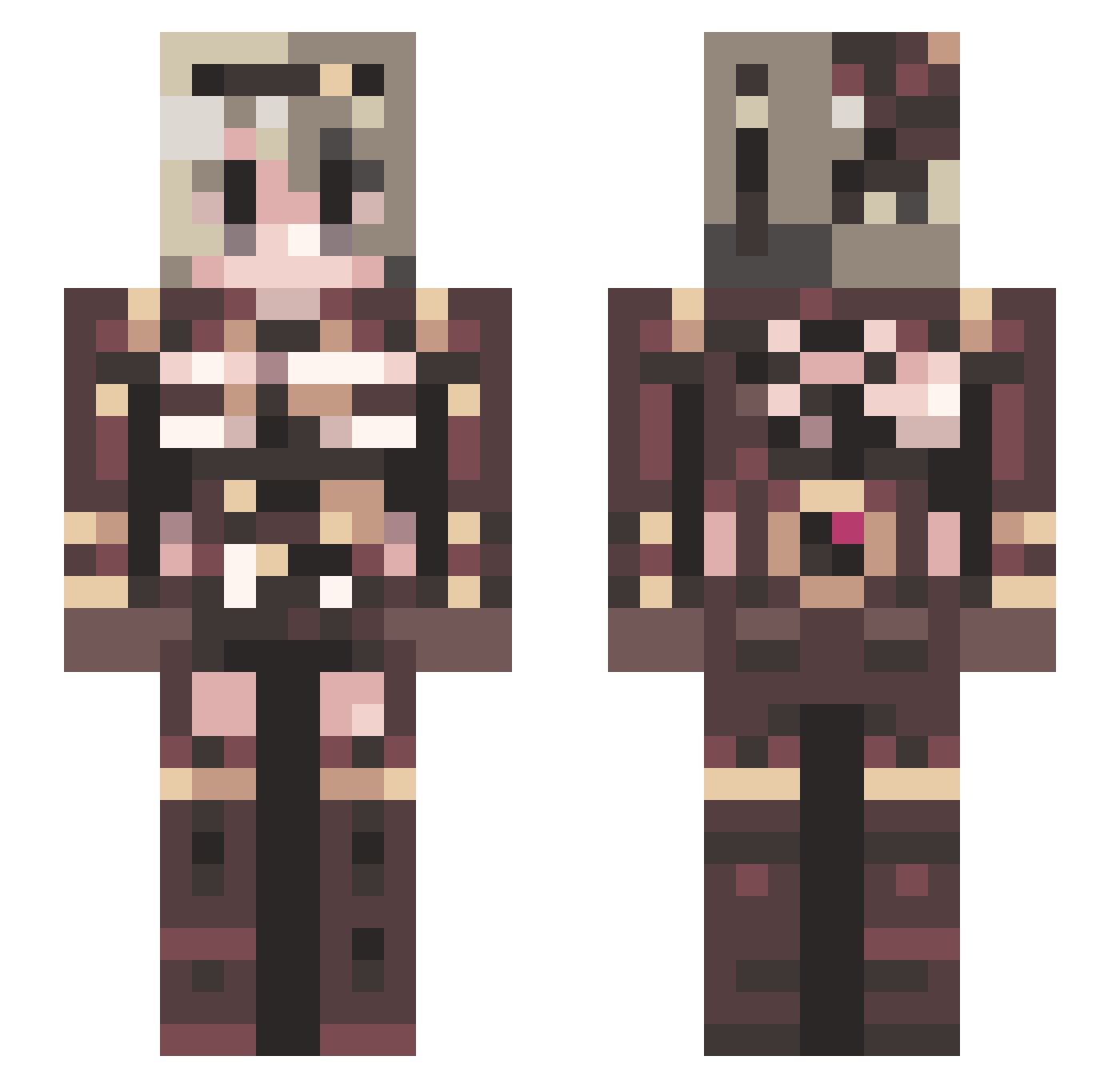 BL_Serenade Minecraft skin, front and back view
