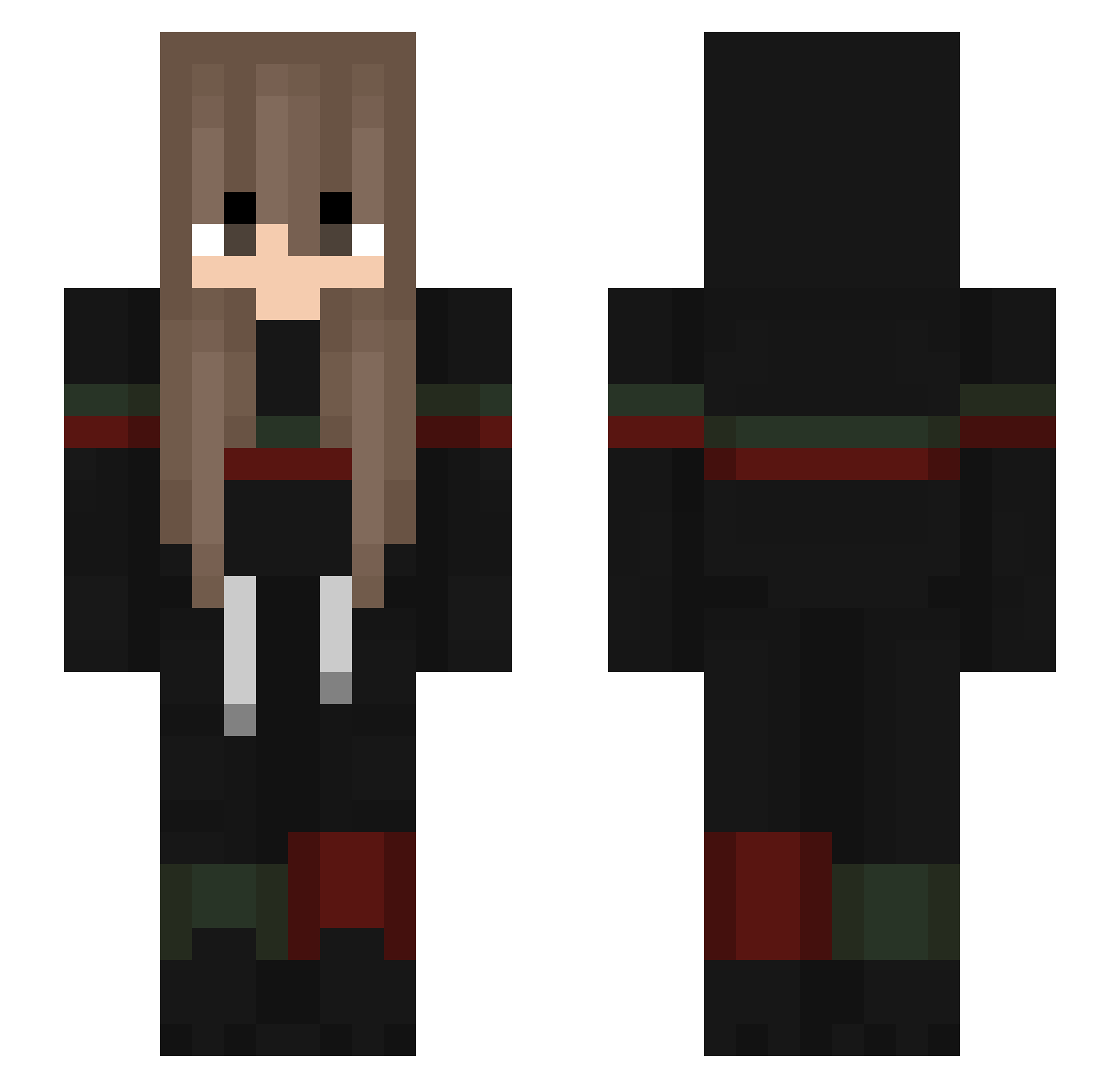 SelfThoughts Minecraft skin, front and back view