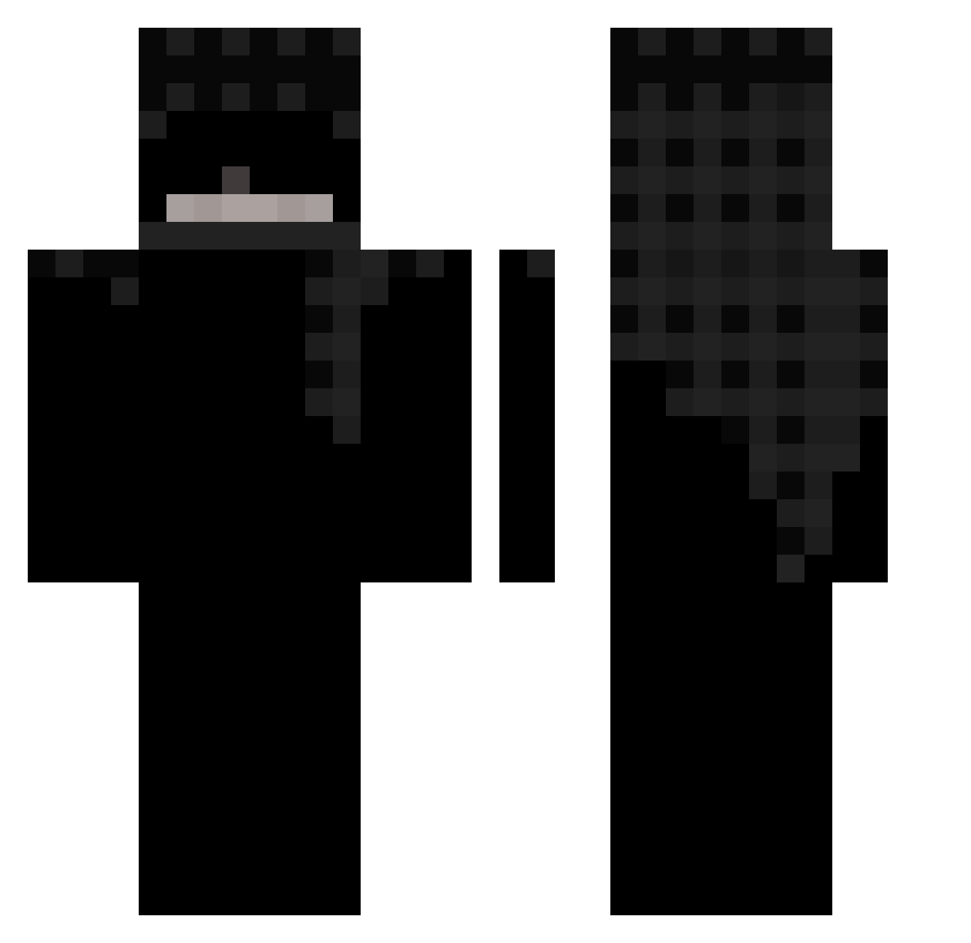 Aschekult Minecraft skin, front and back view