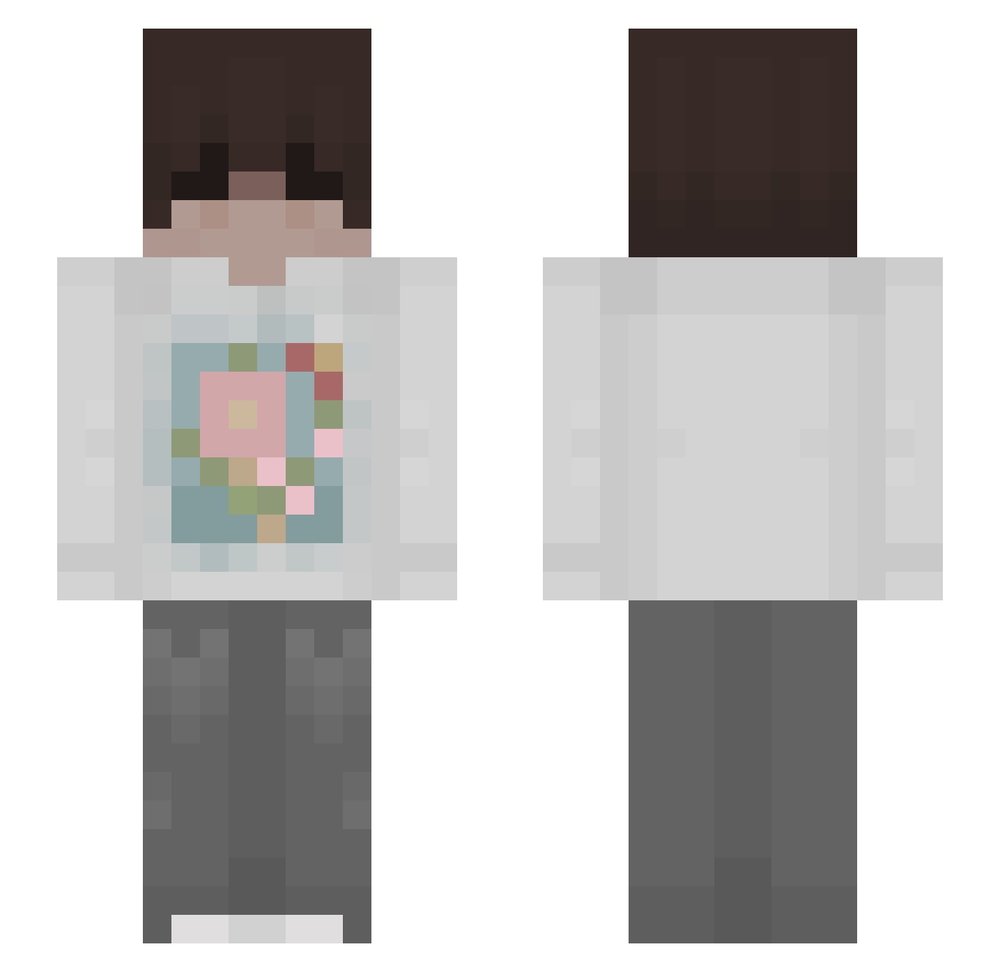 Zeroku_123 Minecraft skin, front and back view
