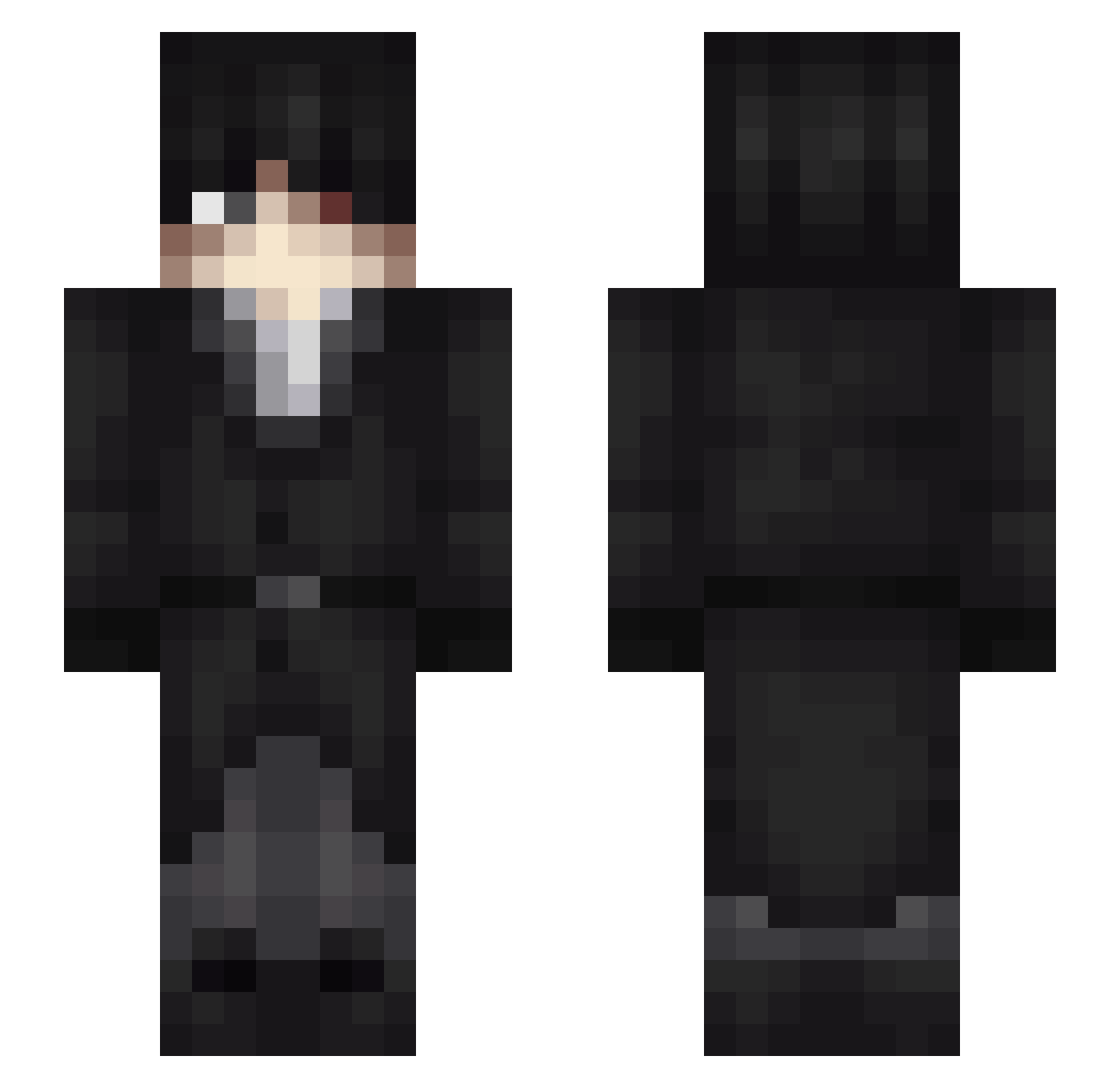zxnican Minecraft skin, front and back view