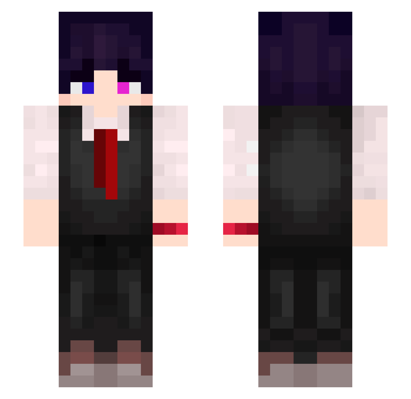 Lanlonn Minecraft skin, front and back view