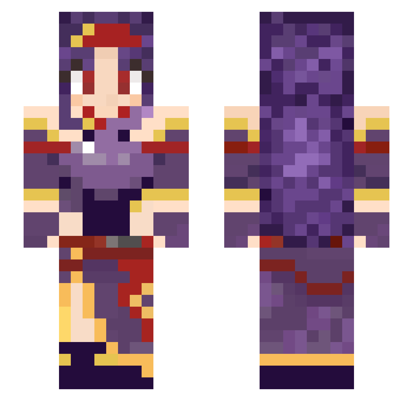 Ikki_Minami Minecraft skin, front and back view