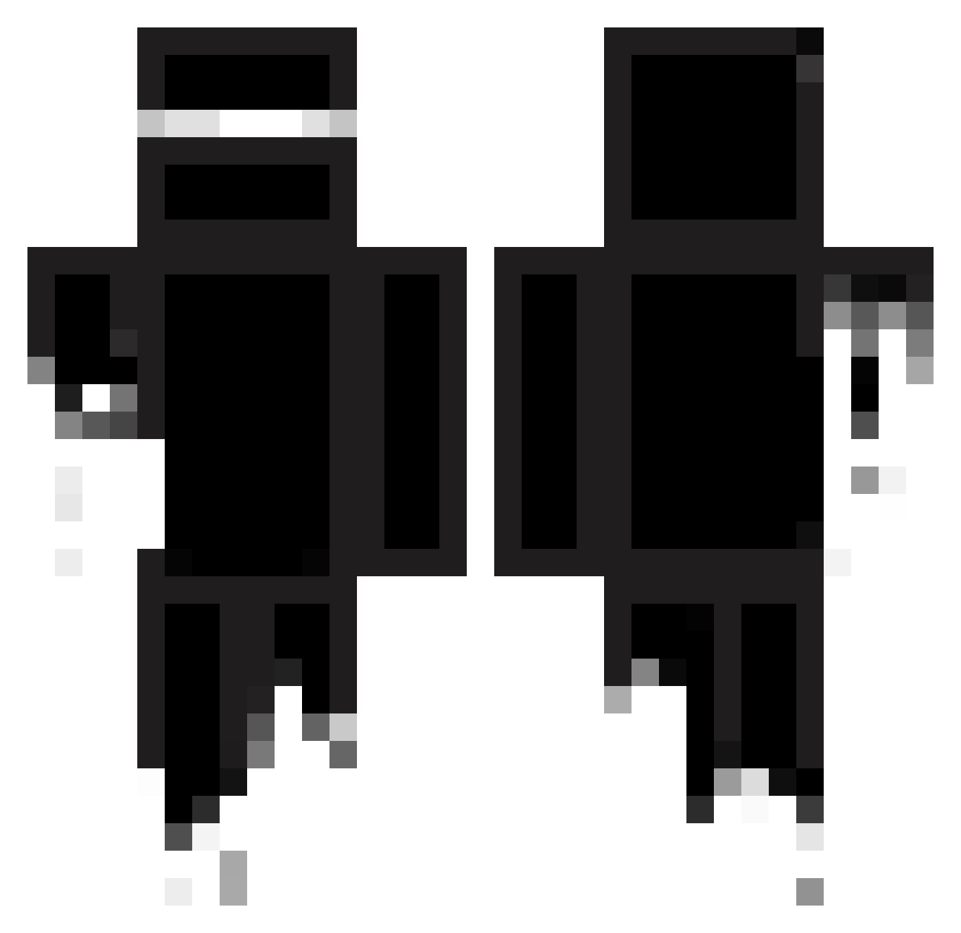 Vesiele Minecraft skin, front and back view
