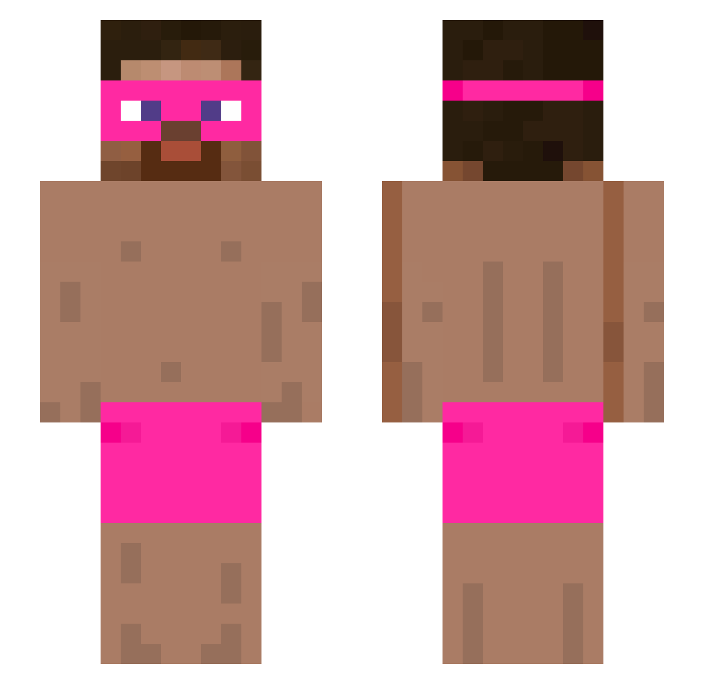 ArVinDiesel Minecraft skin, front and back view