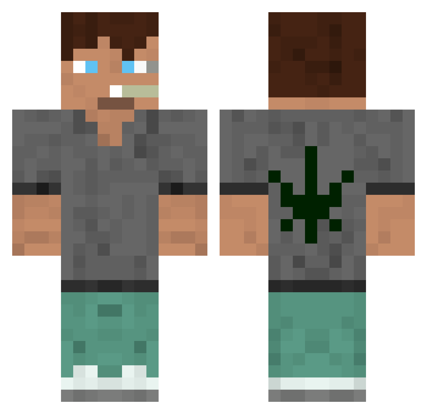 Lockbox Minecraft skin, front and back view