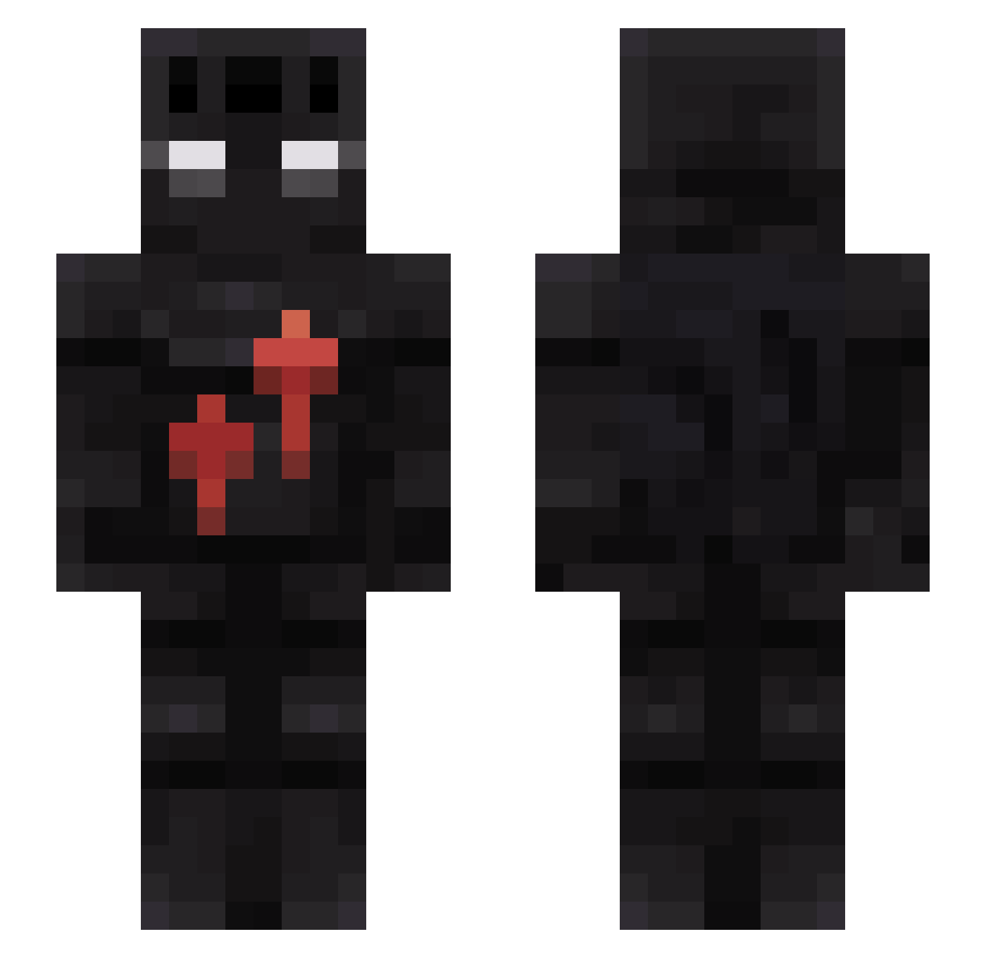 speedrunna Minecraft skin, front and back view