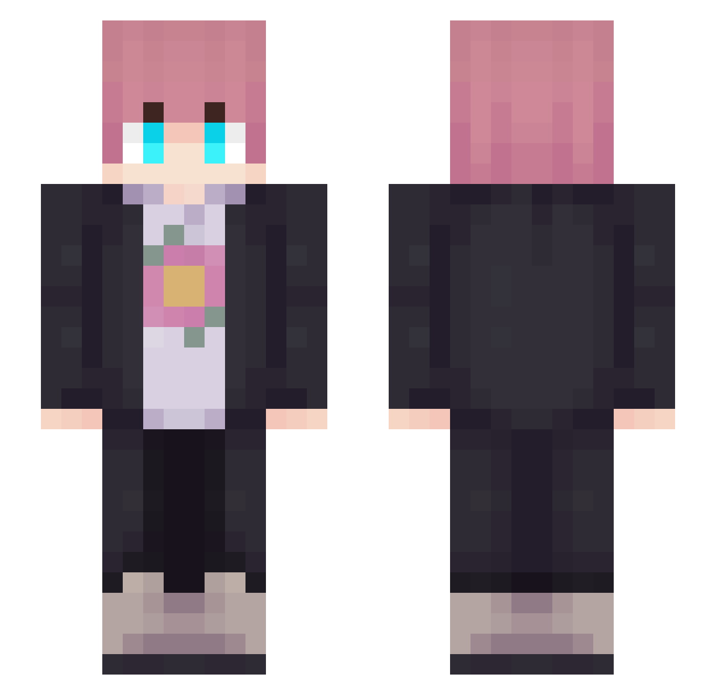 YoshikuniHaruoo Minecraft skin, front and back view