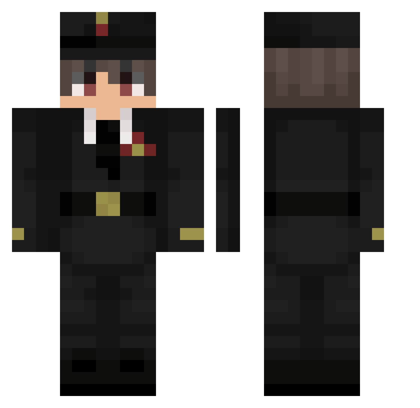 Robert2106 Minecraft skin, front and back view