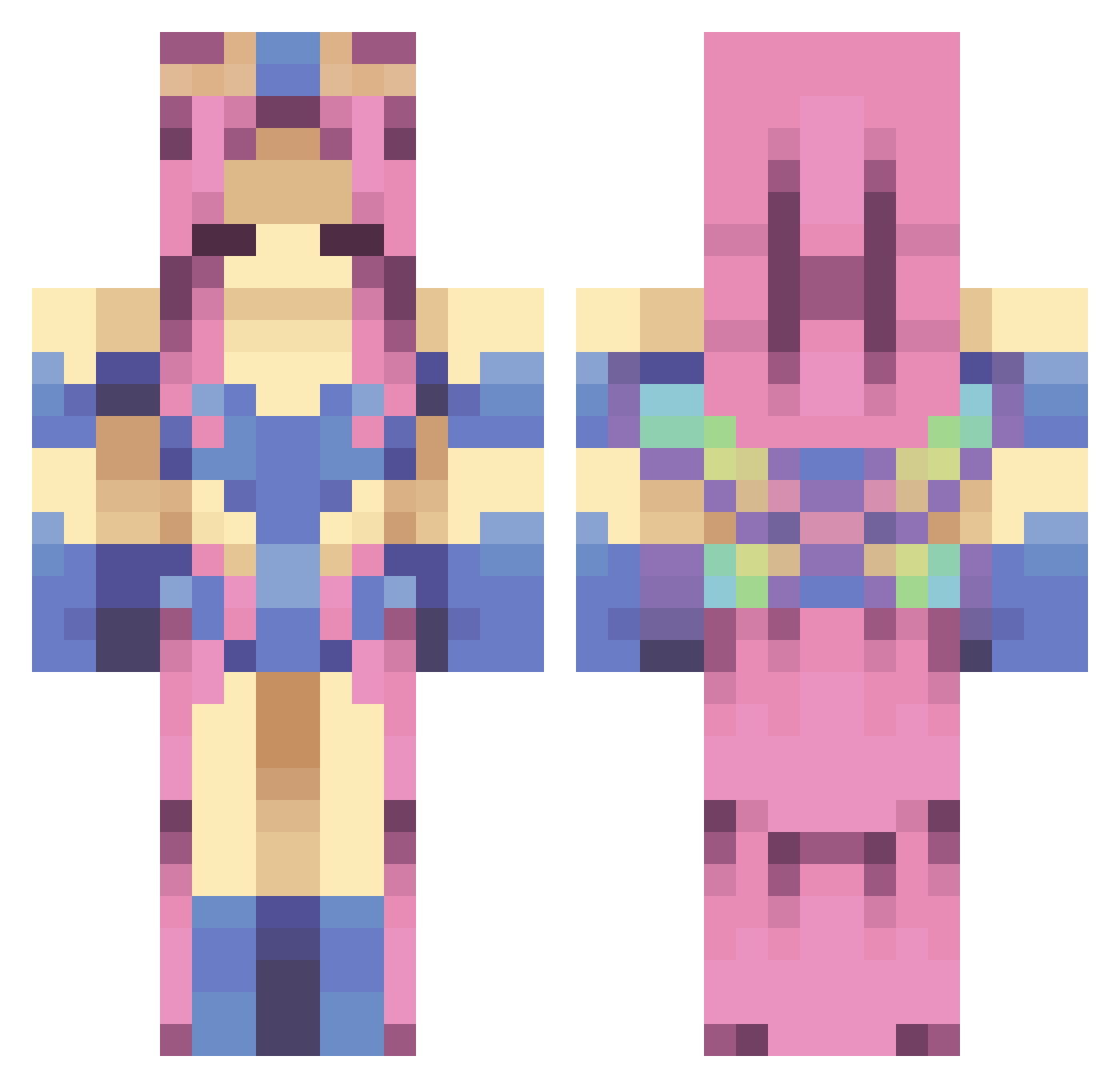 Rayka9 Minecraft skin, front and back view