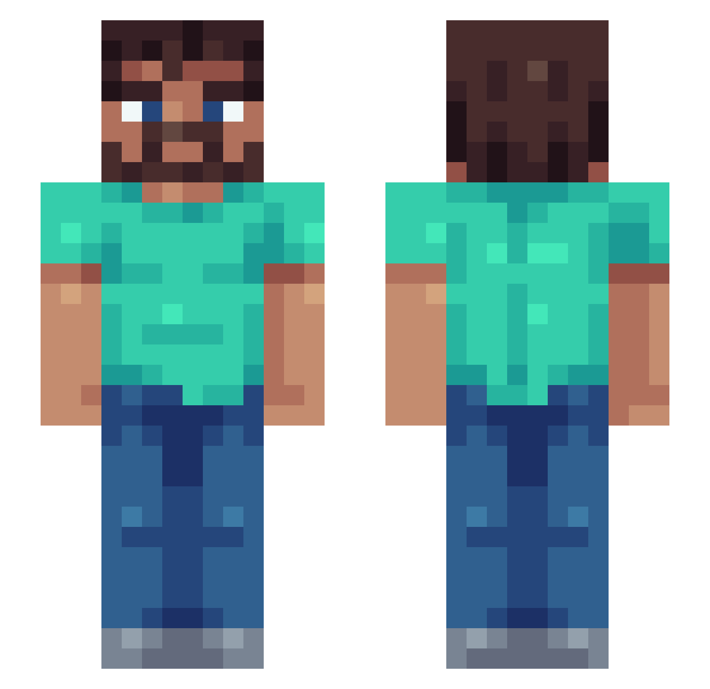 Nuuller Minecraft skin, front and back view