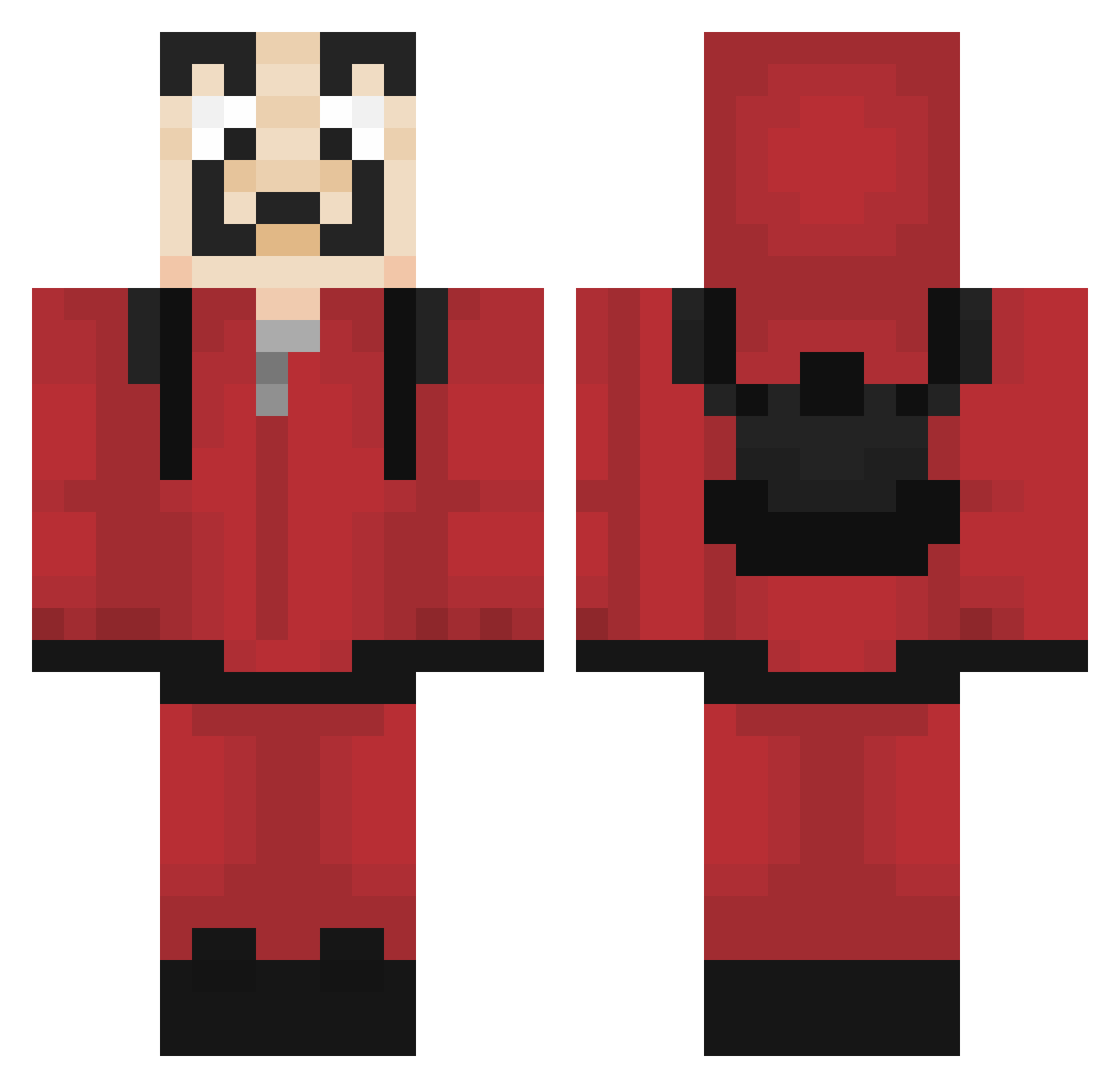 Take0ut Minecraft skin, front and back view