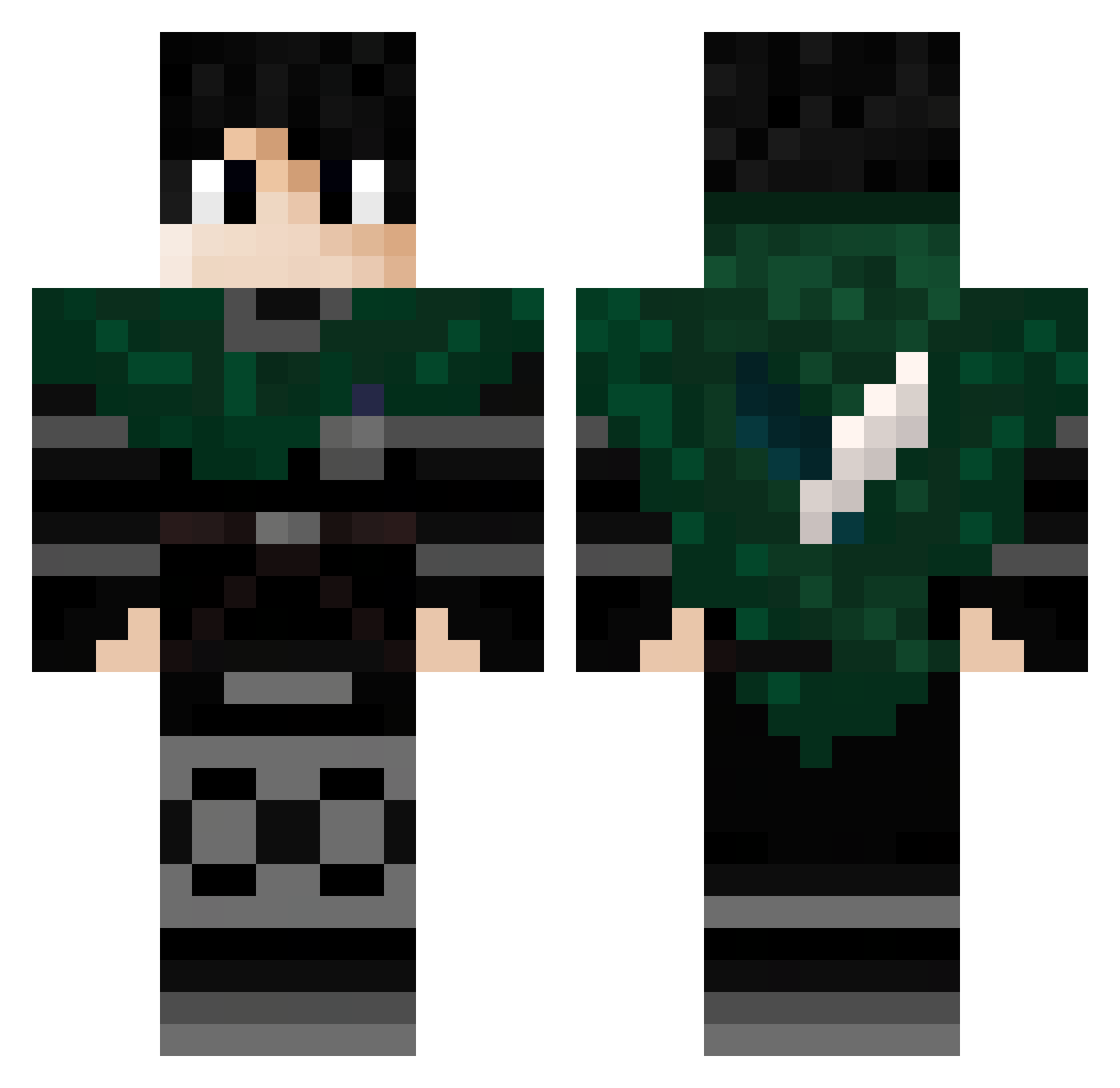 ruhiokis Minecraft skin, front and back view