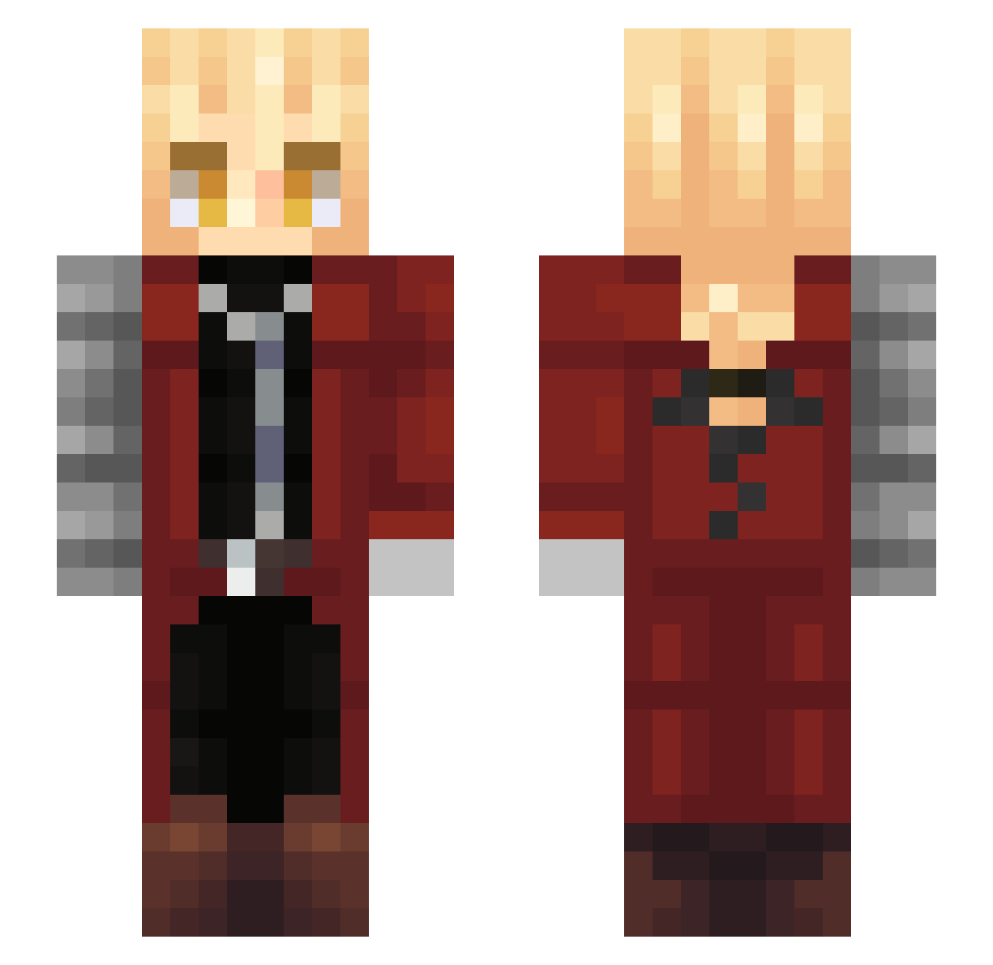 shayeby Minecraft skin, front and back view