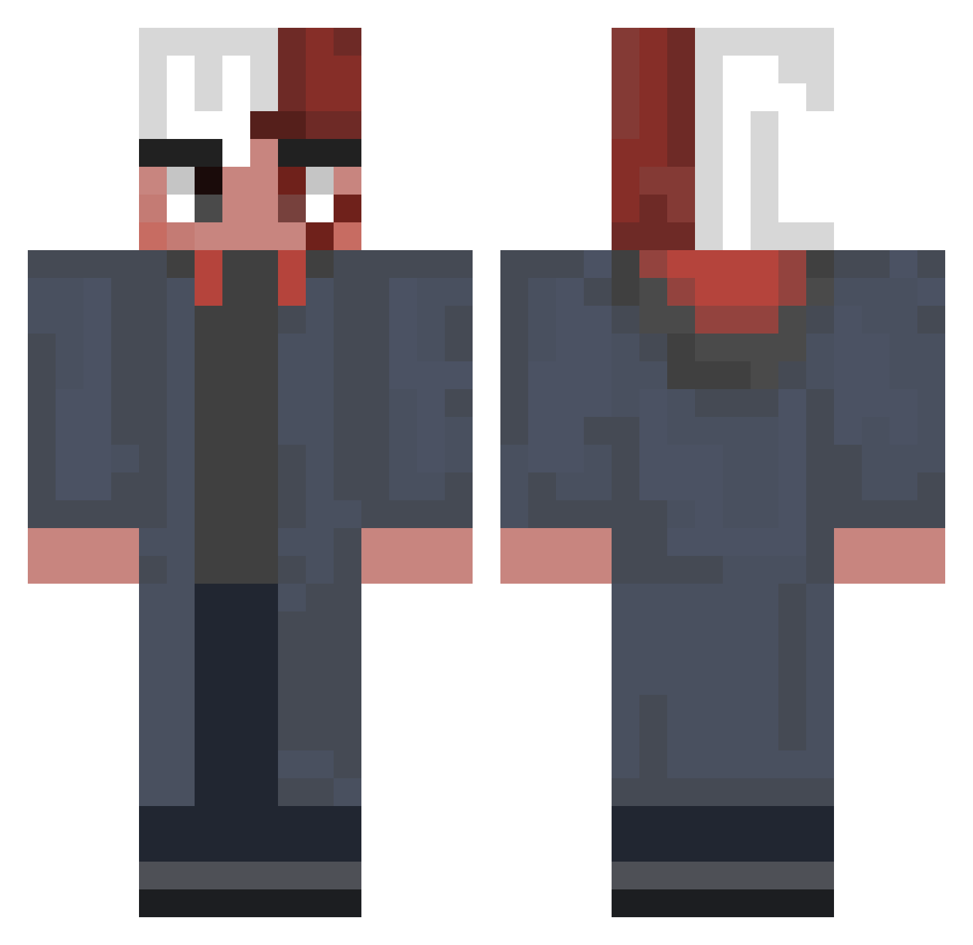 Brawler1397 Minecraft skin, front and back view