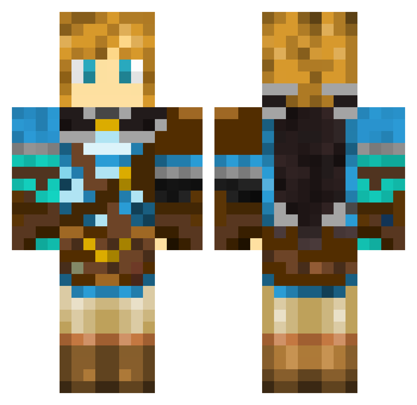 BaWorm Minecraft skin, front and back view