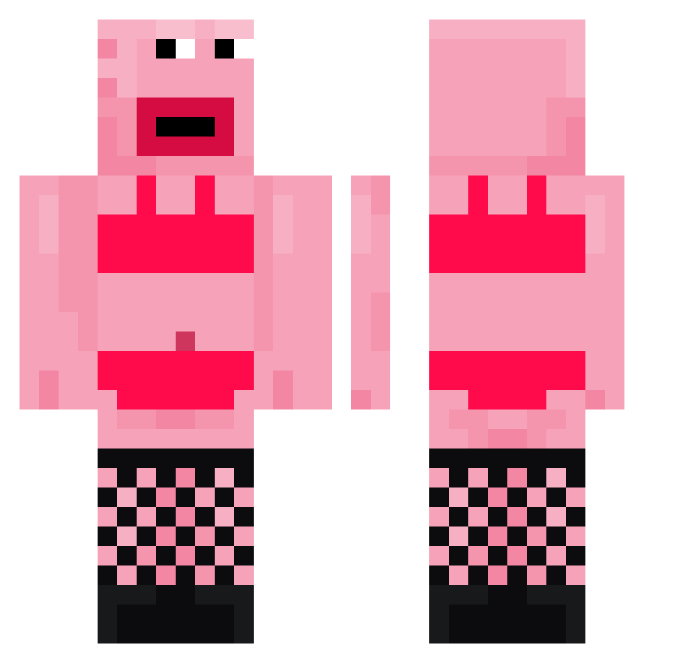 Fin832 Minecraft skin, front and back view