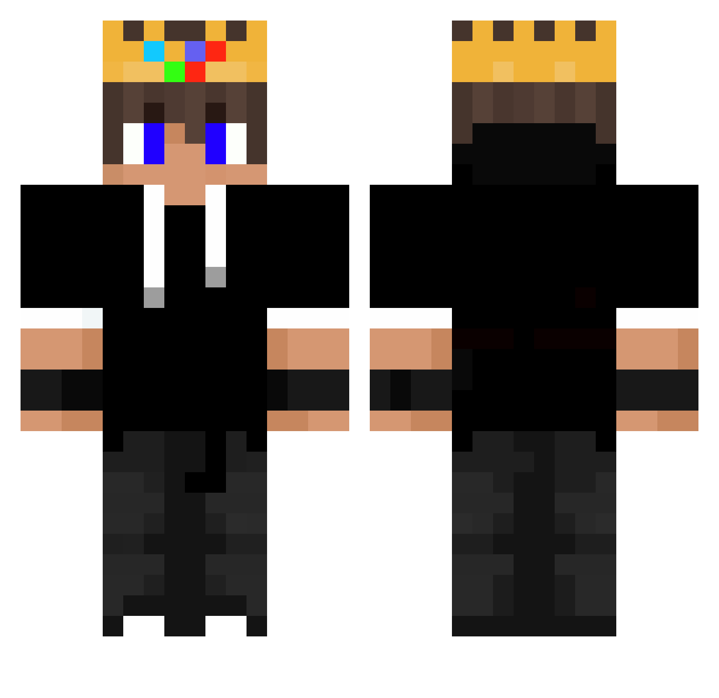 Zextaxee Minecraft skin, front and back view