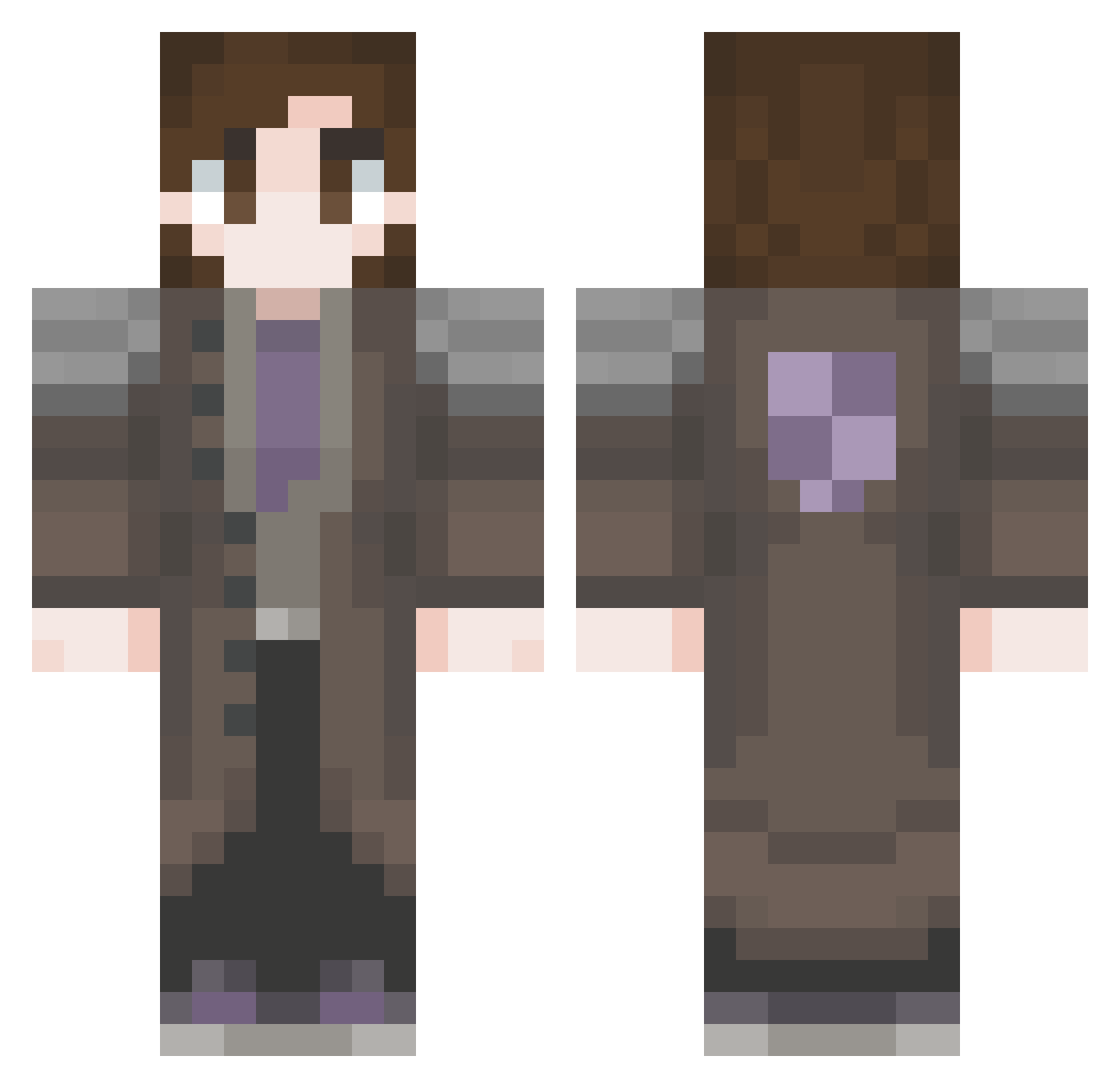 Blankkcu Minecraft skin, front and back view