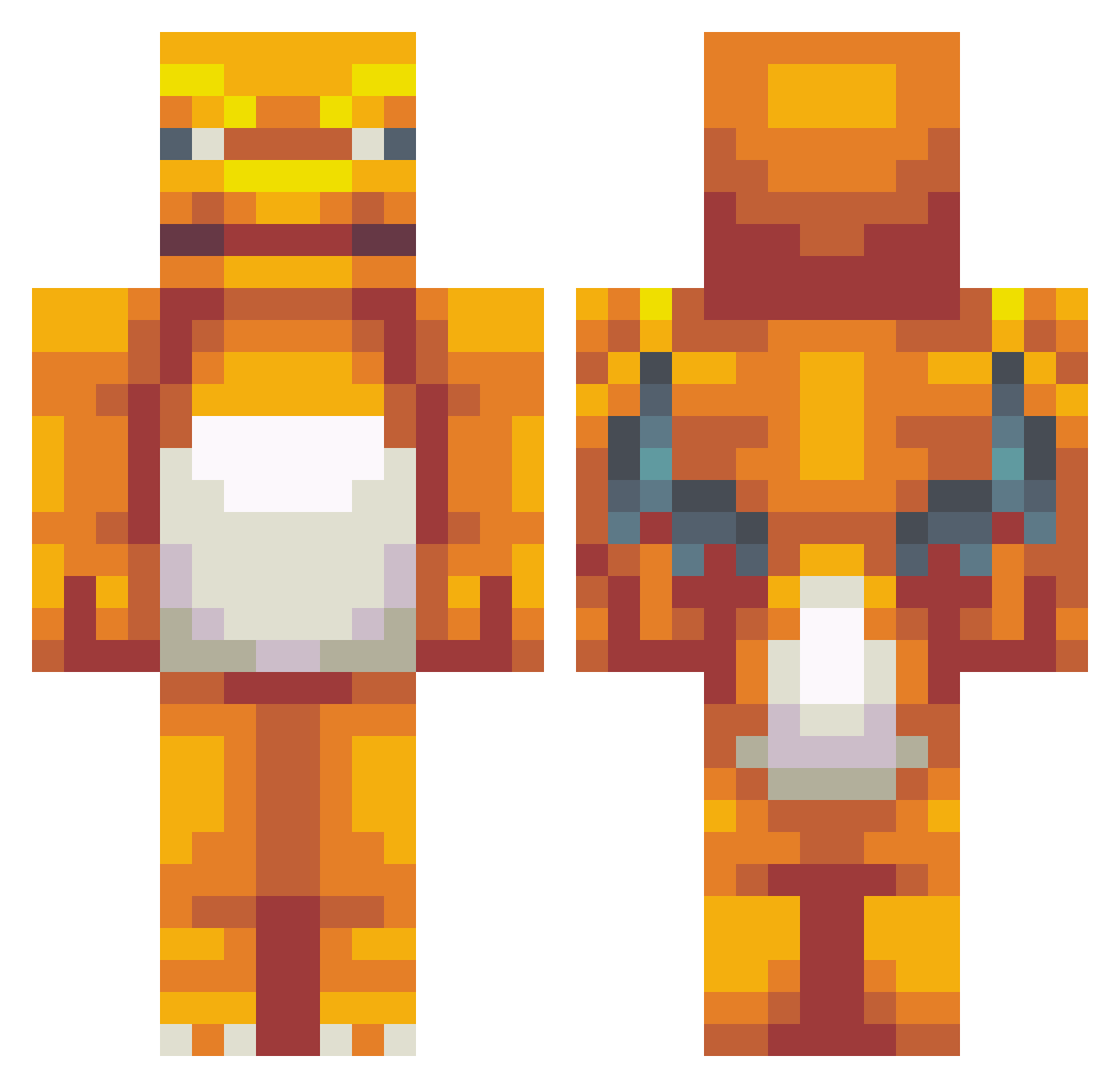EdsArx Minecraft skin, front and back view