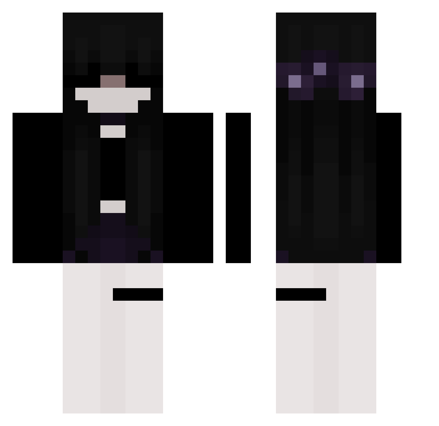 Ruave Minecraft skin, front and back view