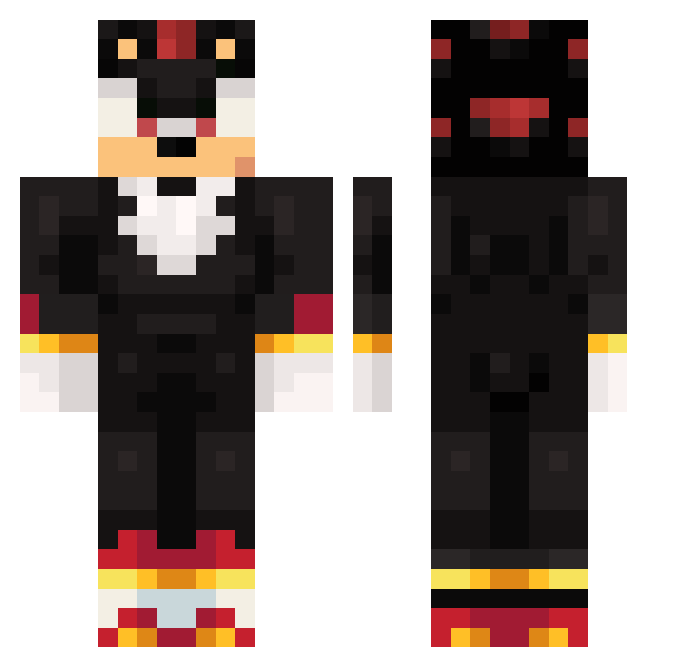 failNYY Minecraft skin, front and back view