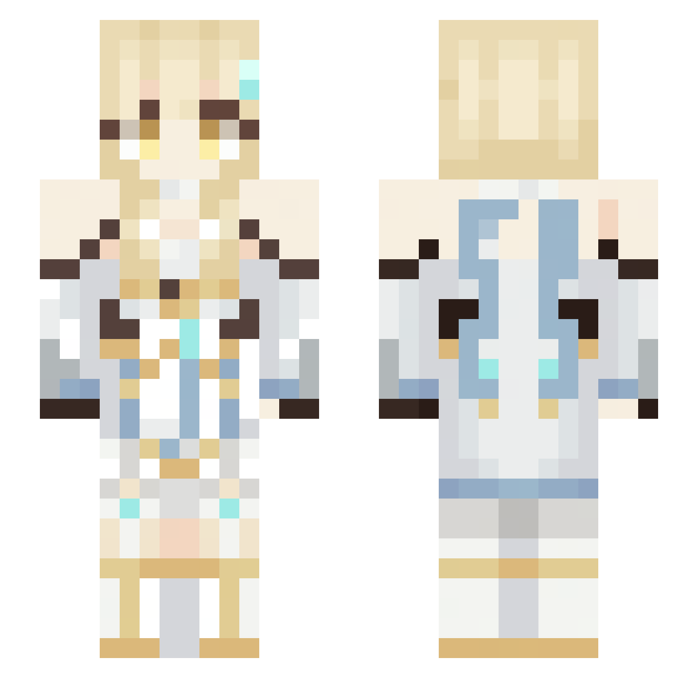 RosenTea Minecraft skin, front and back view