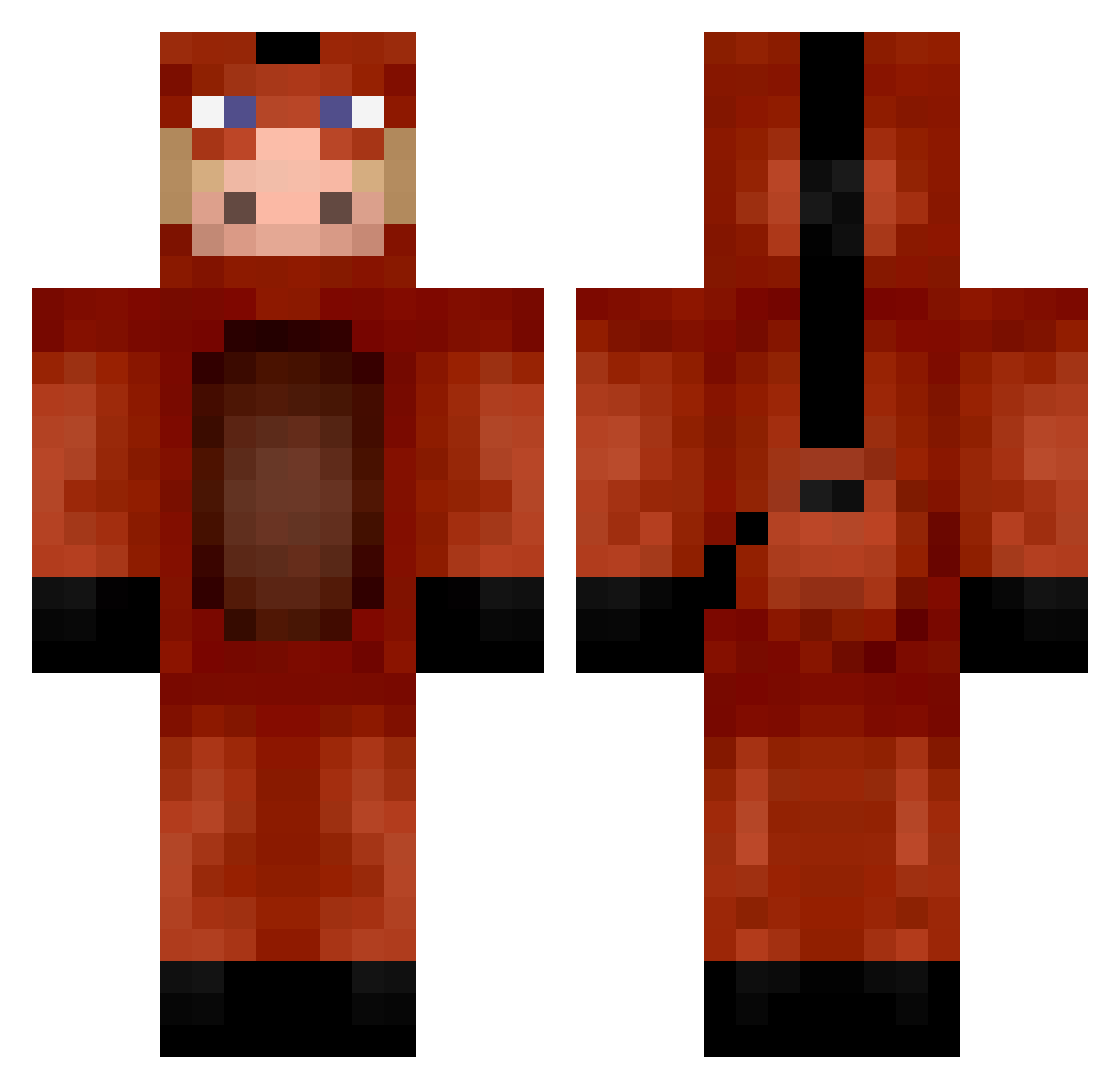 LastComb0 Minecraft skin, front and back view