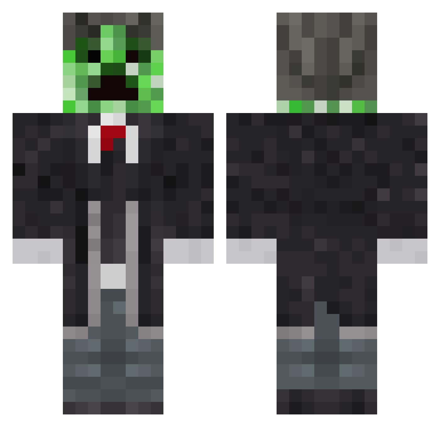 Raah777 Minecraft skin, front and back view