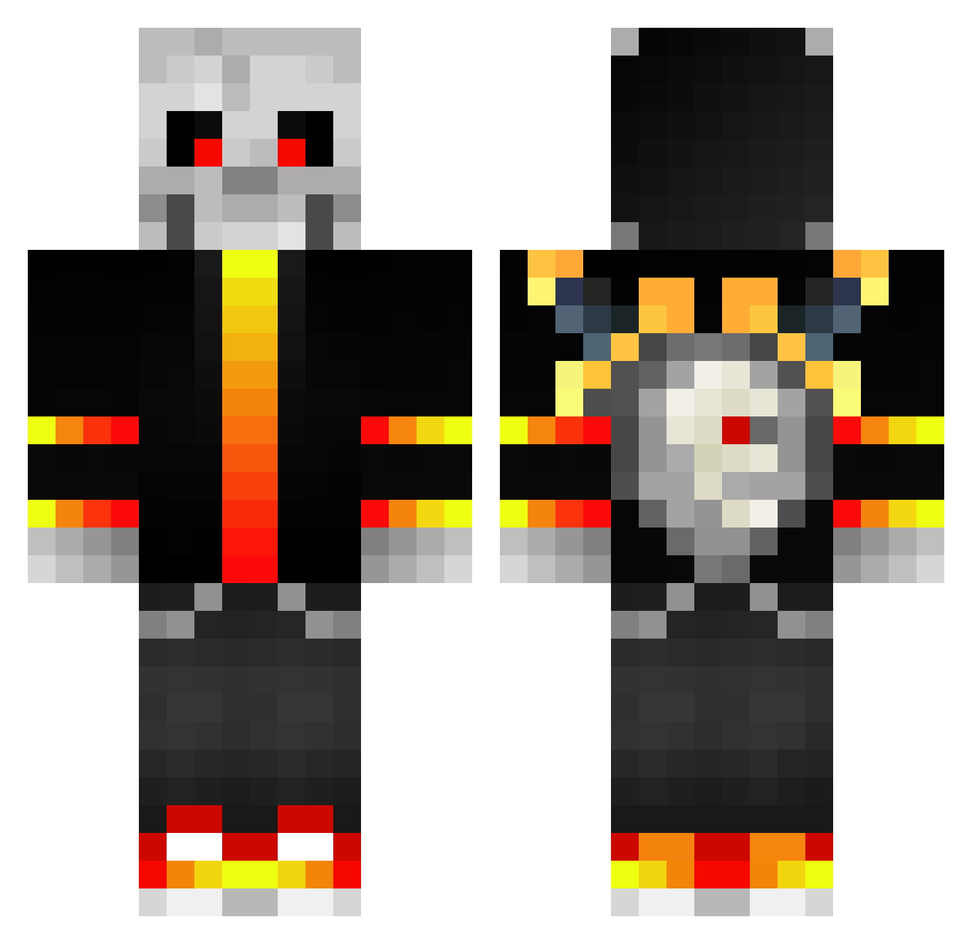 DoodFromMars Minecraft skin, front and back view
