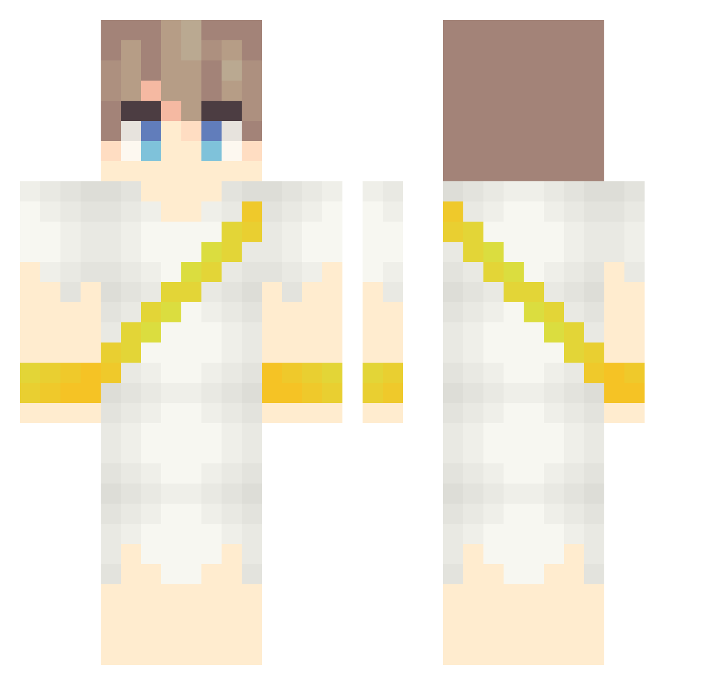 QuickAngel Minecraft skin, front and back view