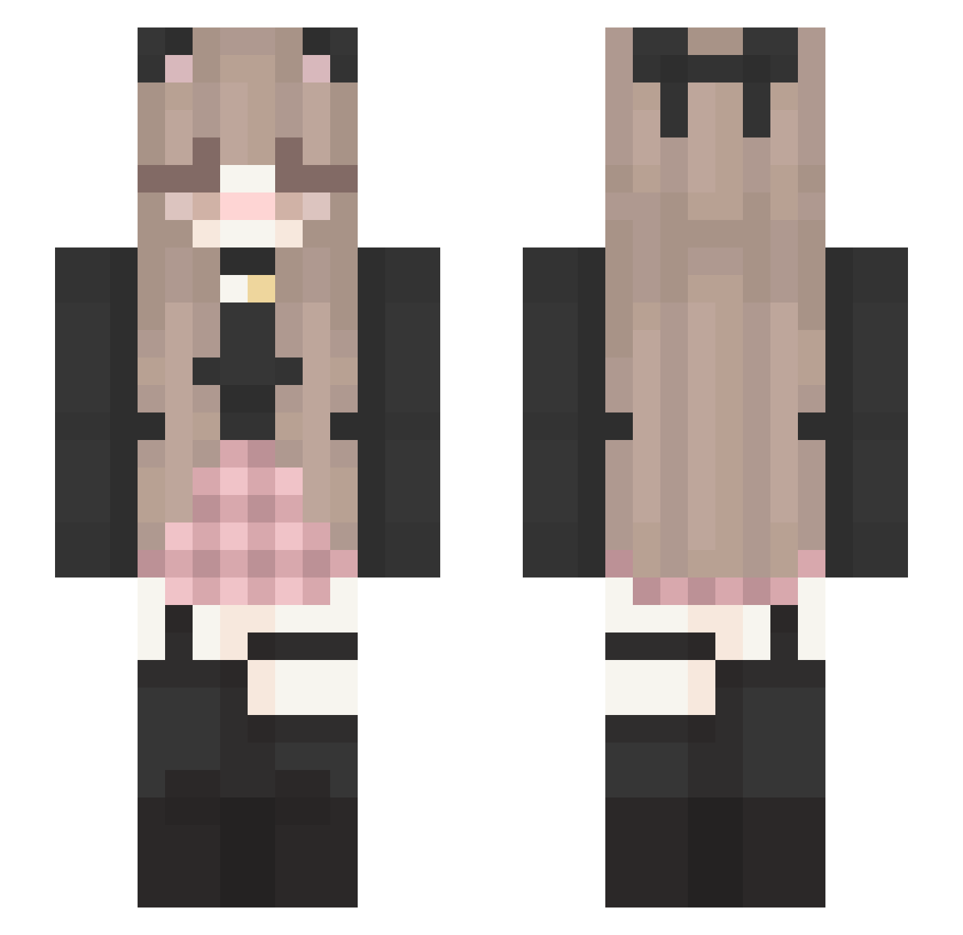 NalaaLand Minecraft skin, front and back view