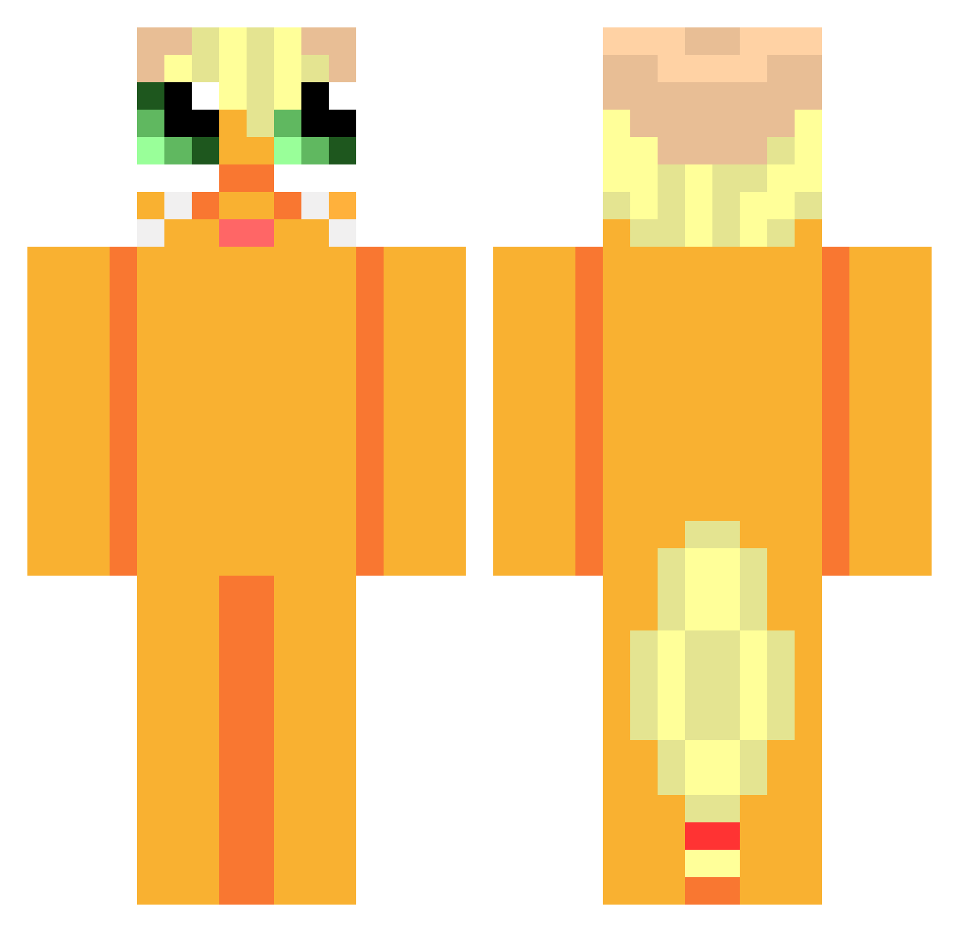 Sadada Minecraft skin, front and back view