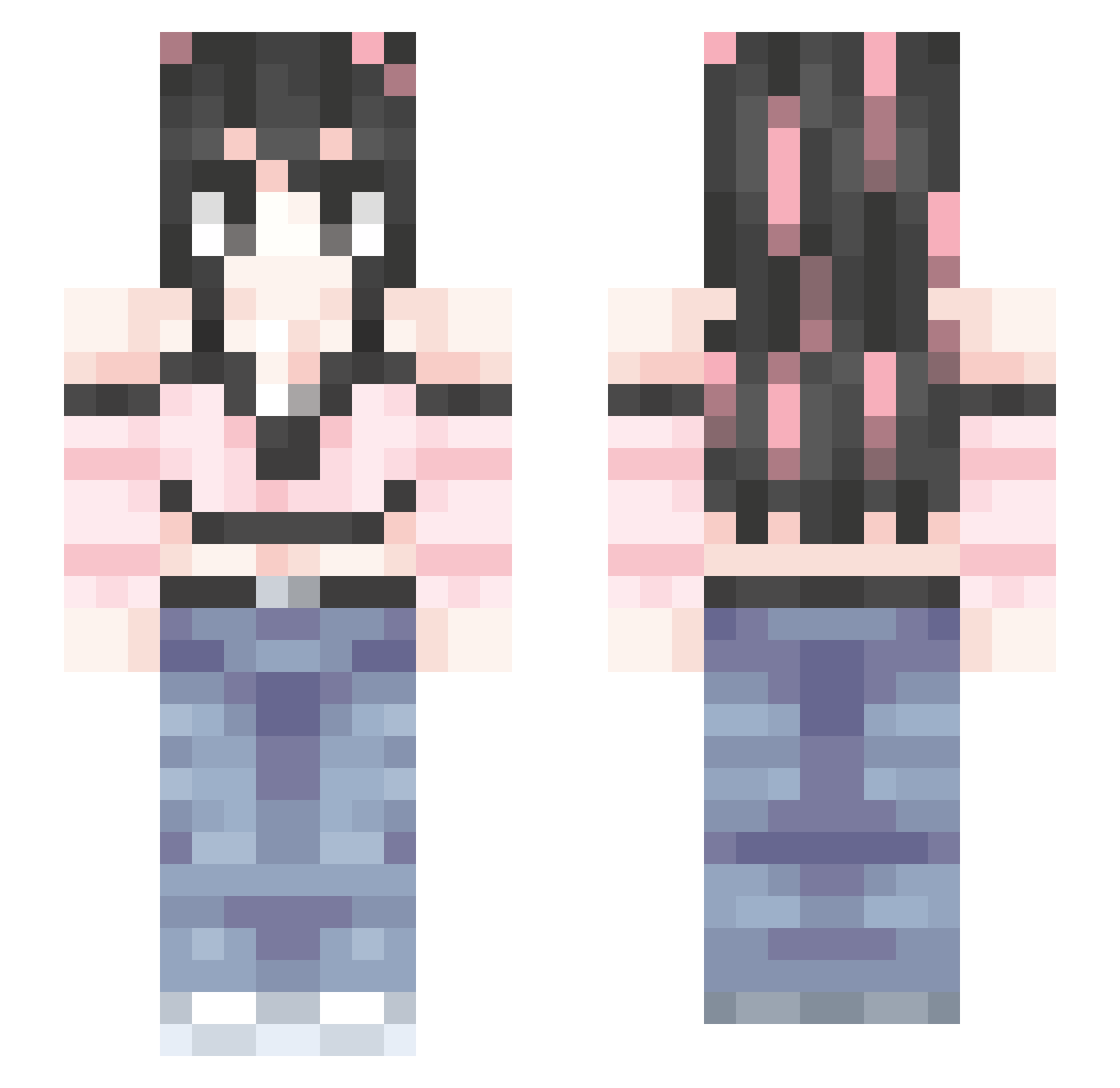 seraphicness Minecraft skin, front and back view