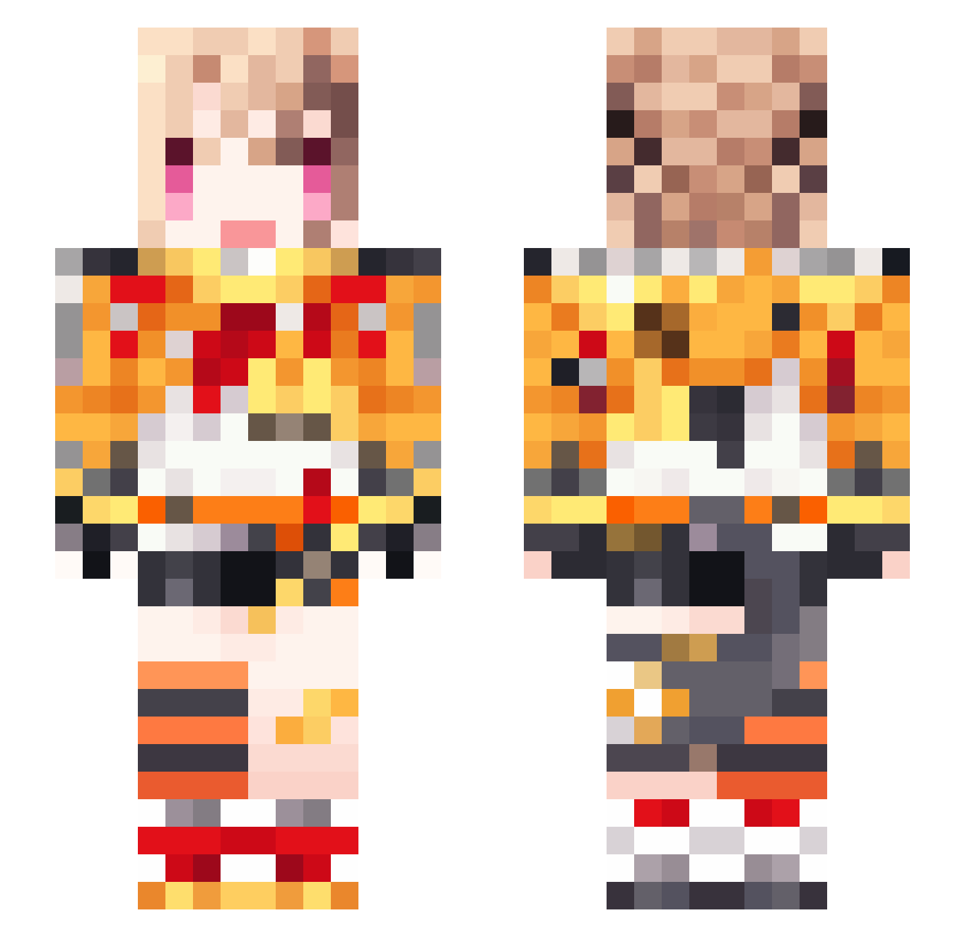 Jietori Minecraft skin, front and back view