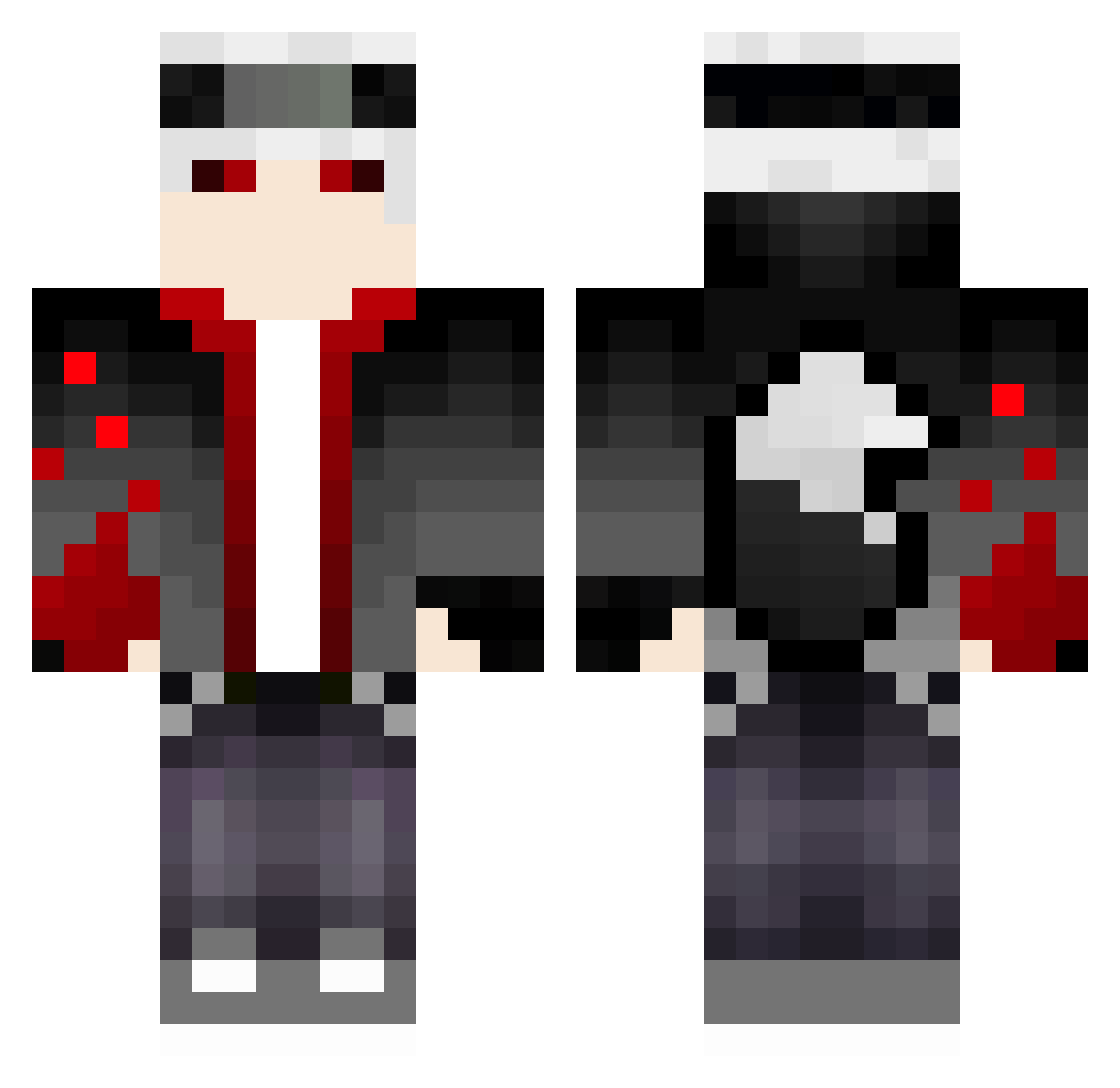 Shadowblaed Minecraft skin, front and back view