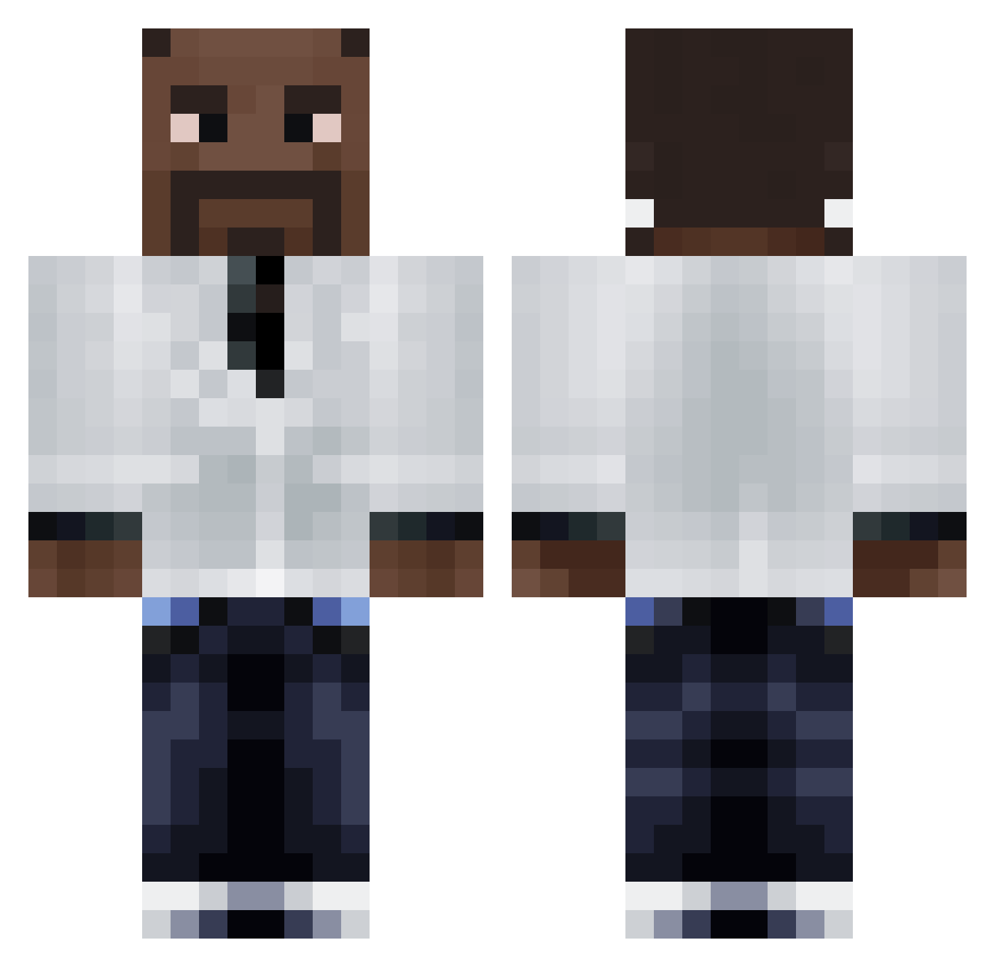 UnaB0mber Minecraft skin, front and back view