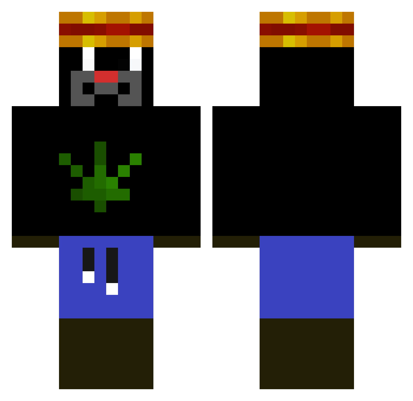 PerryToSzykleks Minecraft skin, front and back view