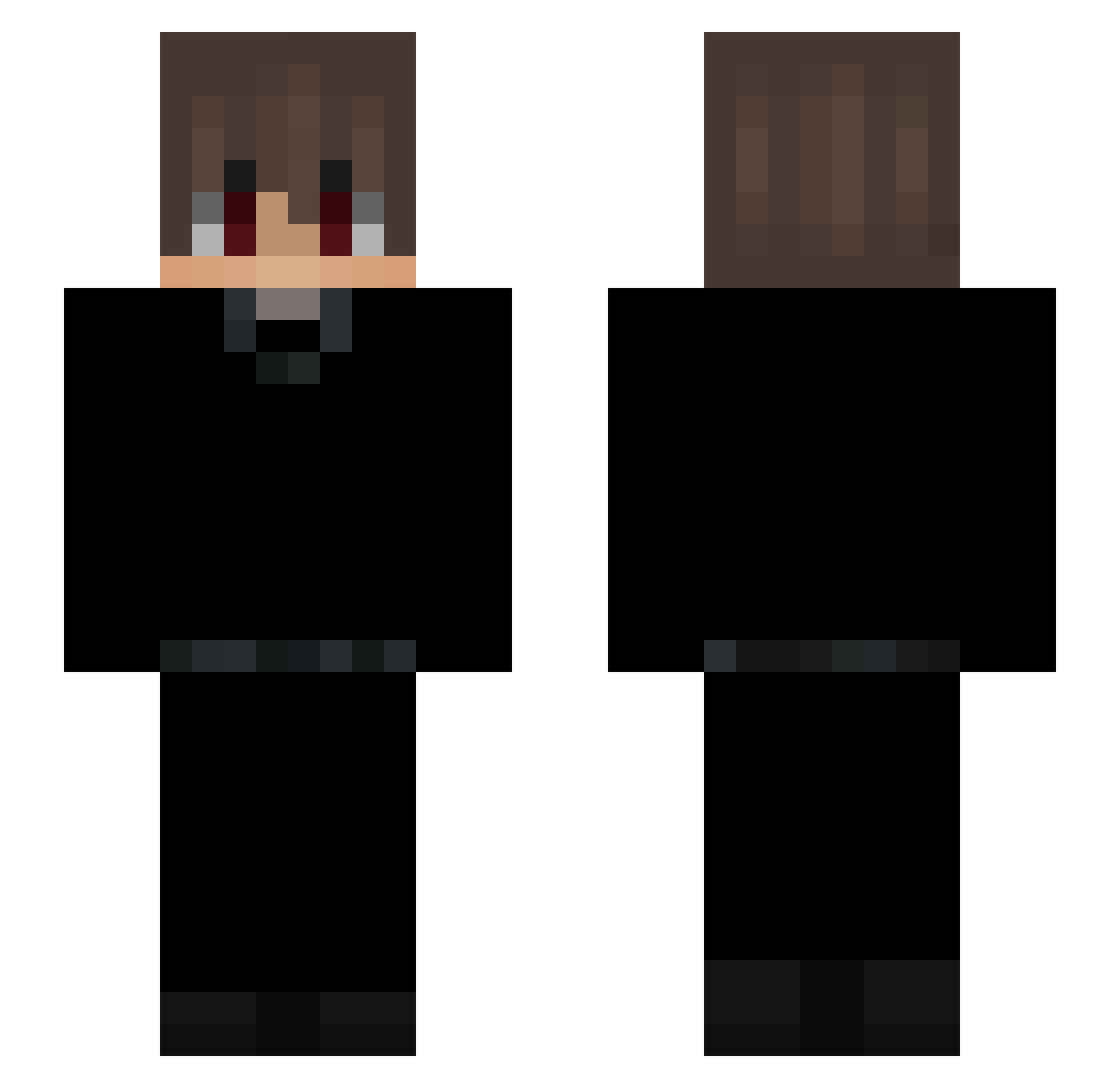 PR2 Minecraft skin, front and back view