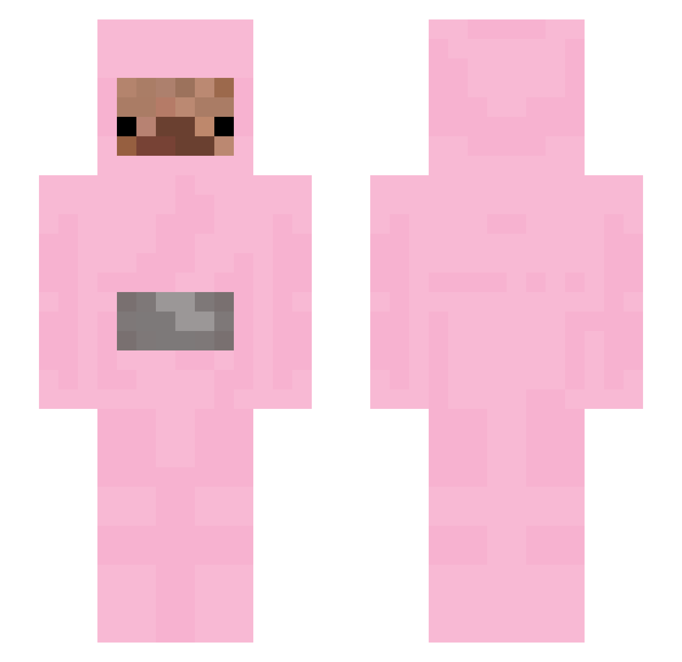 Niekelientje Minecraft skin, front and back view