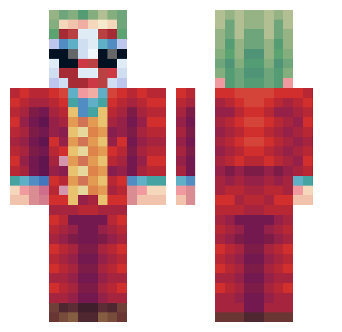 TheHolgerson Minecraft skin, front and back view