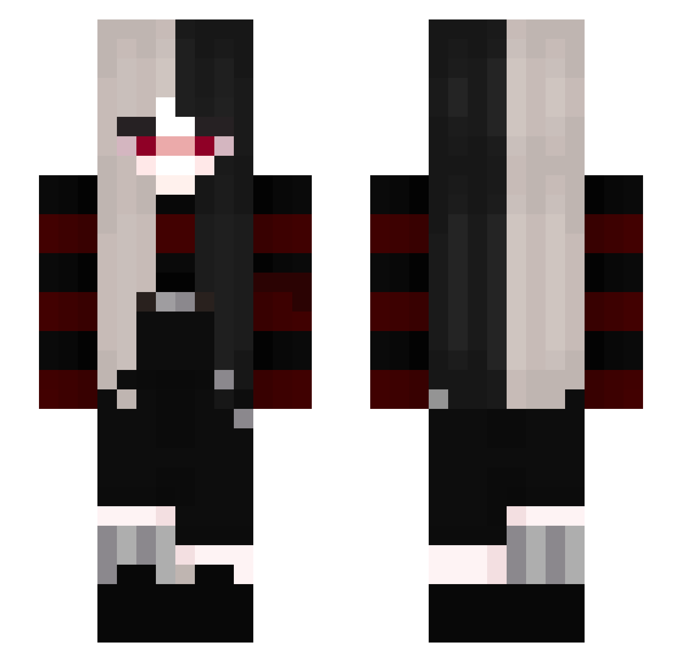 Tokkiko_ Minecraft skin, front and back view