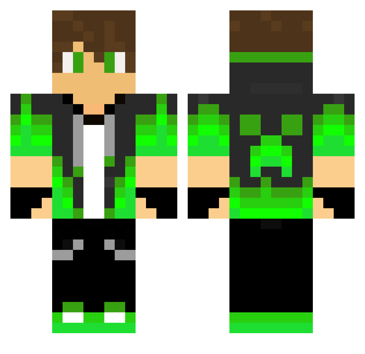 Saharde Minecraft skin, front and back view