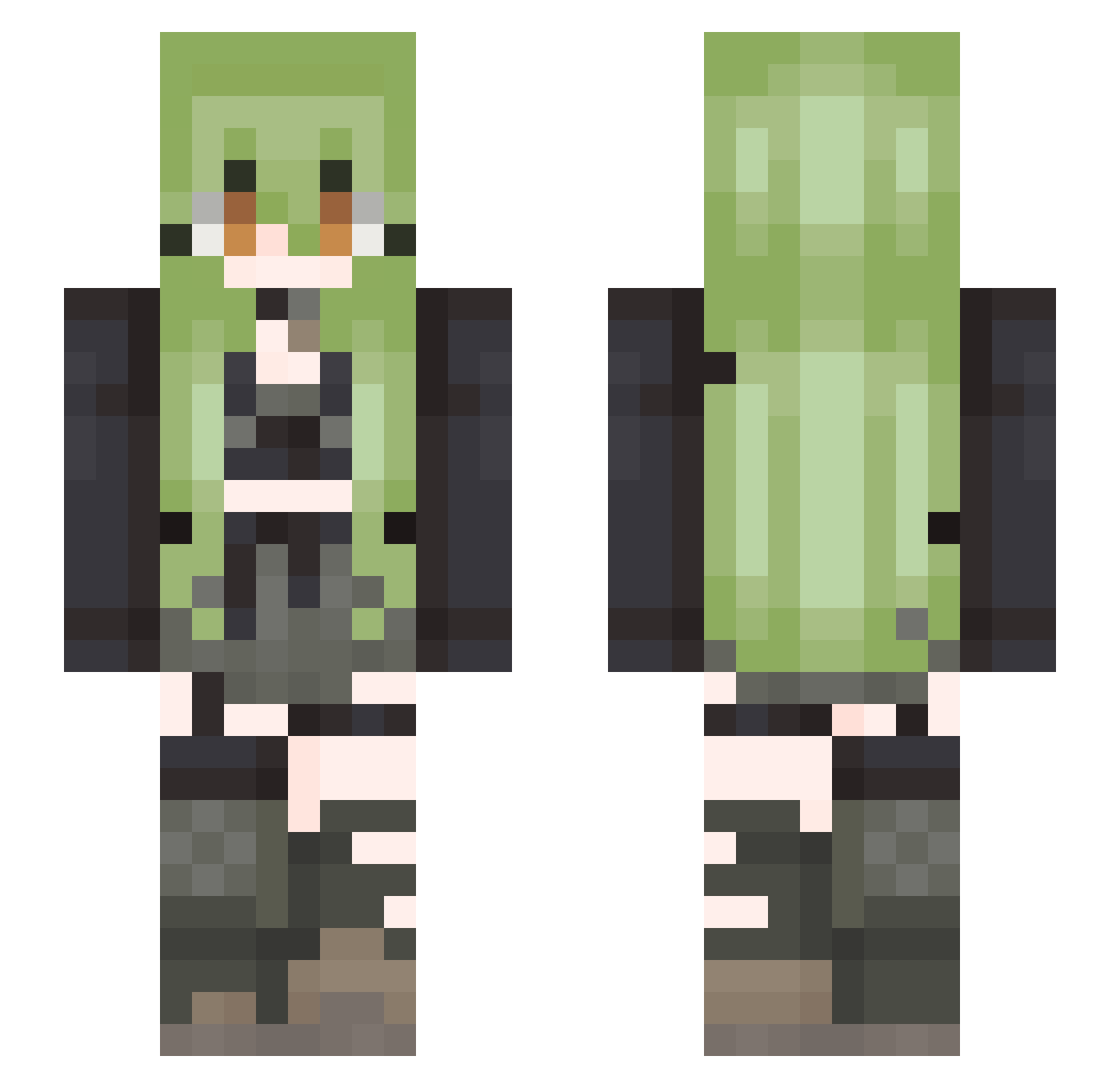 iamthytealeaf Minecraft skin, front and back view