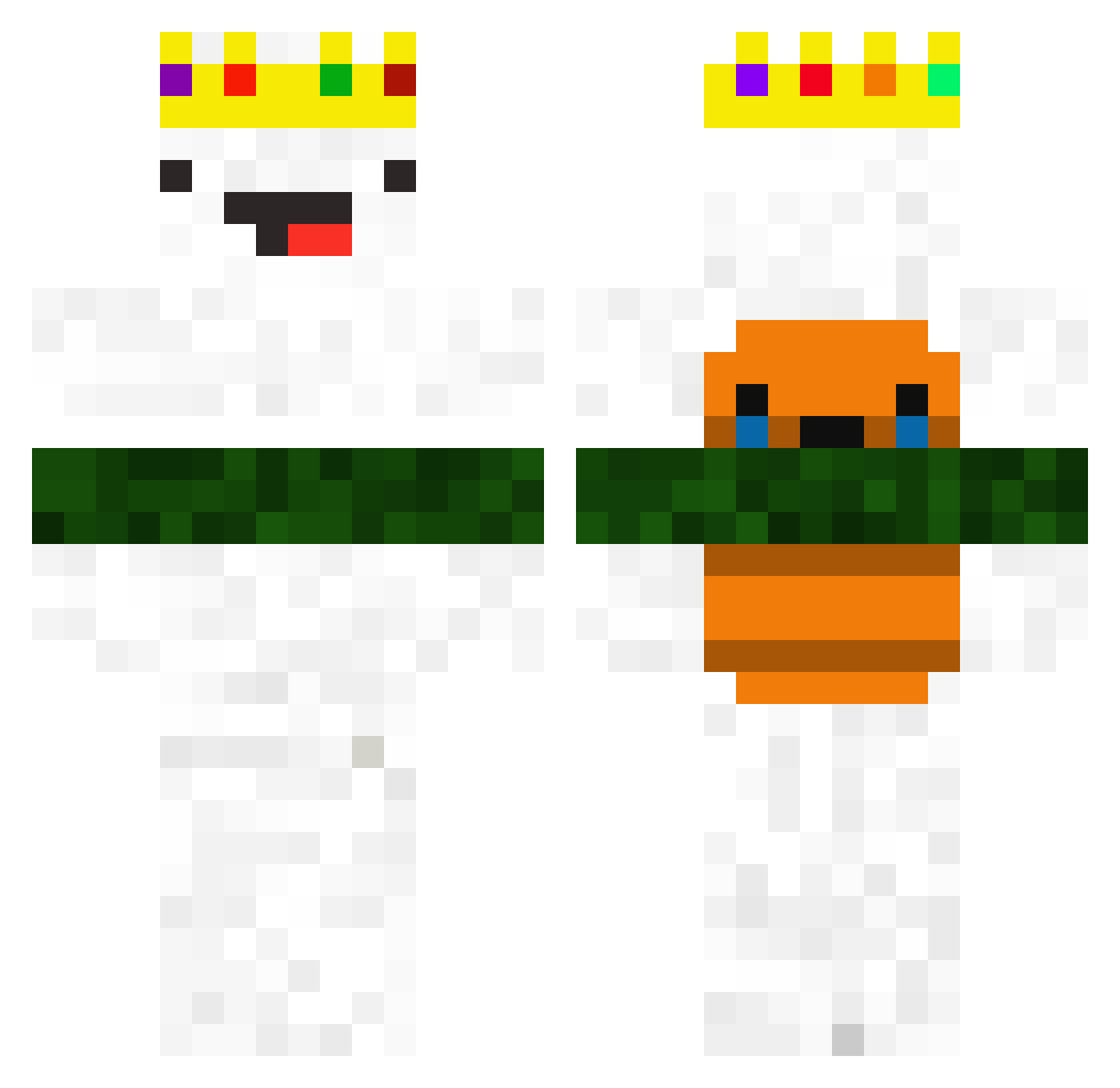 ValentraX Minecraft skin, front and back view