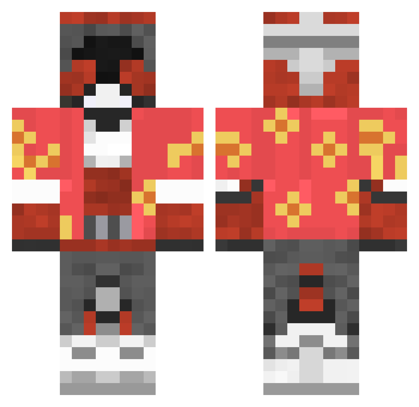 VoxDeinBox Minecraft skin, front and back view