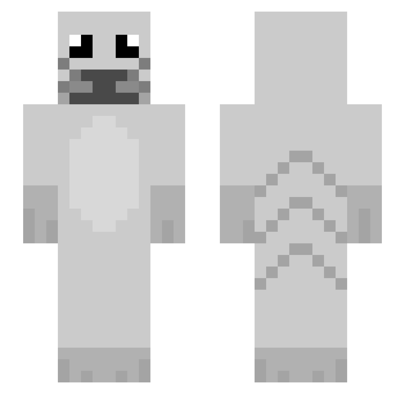 Phrogert Minecraft skin, front and back view