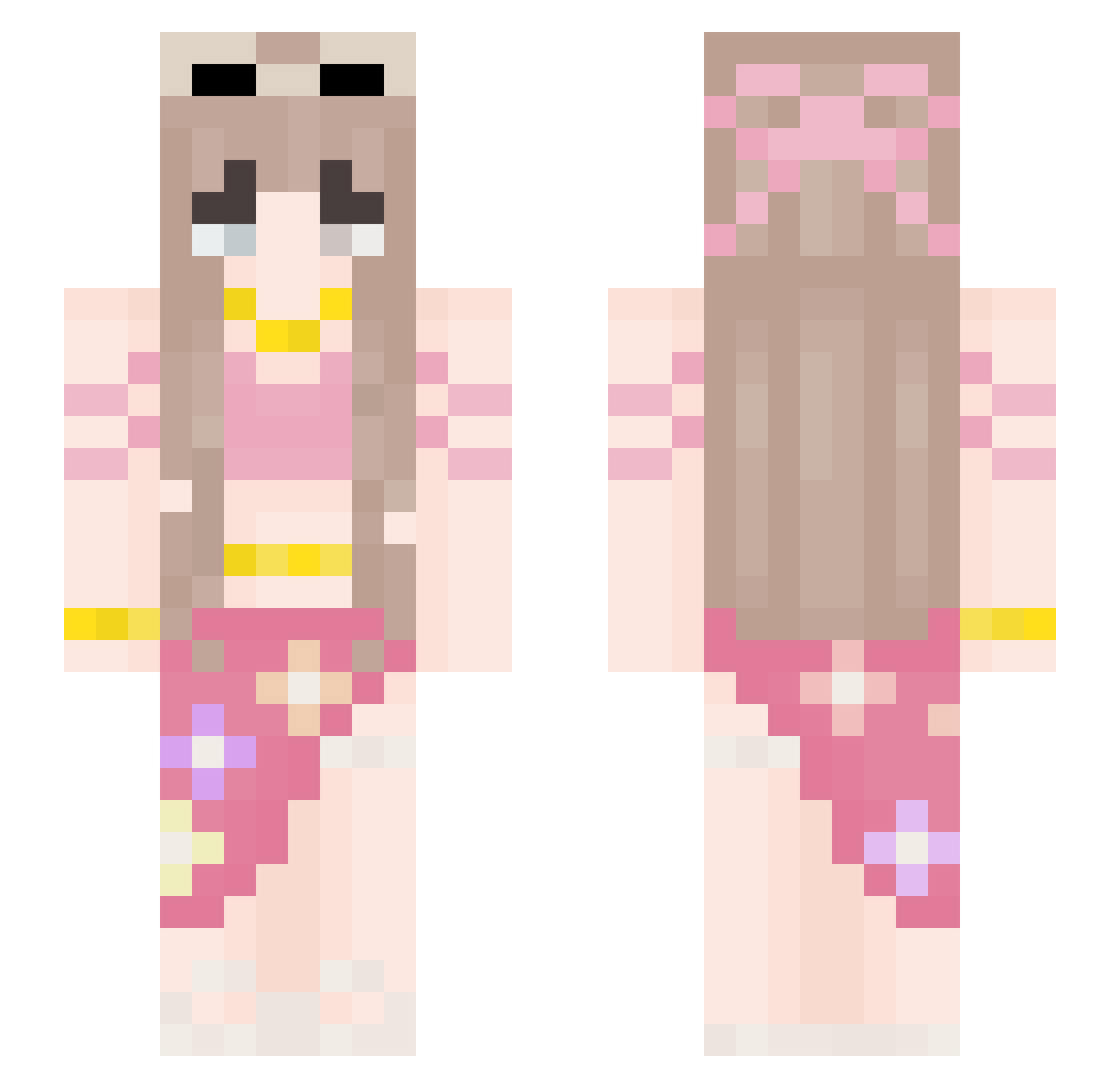 LindyLuvr Minecraft skin, front and back view