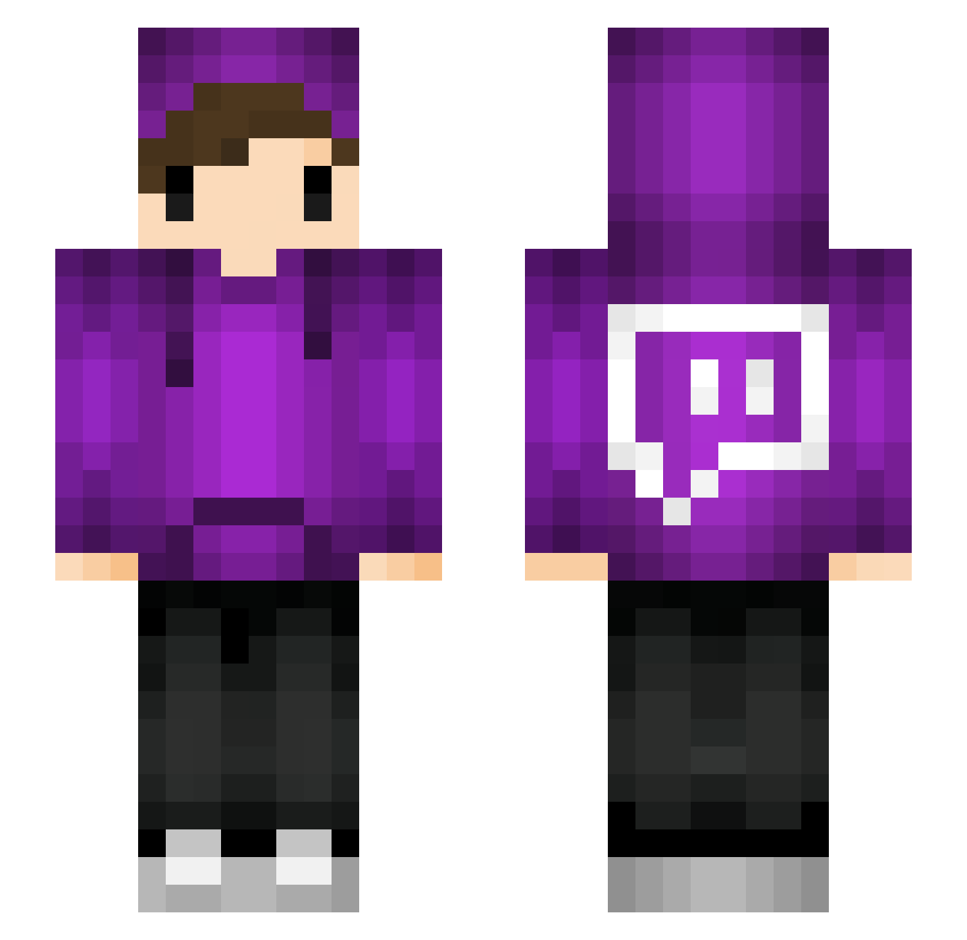 SenseiMotix Minecraft skin, front and back view
